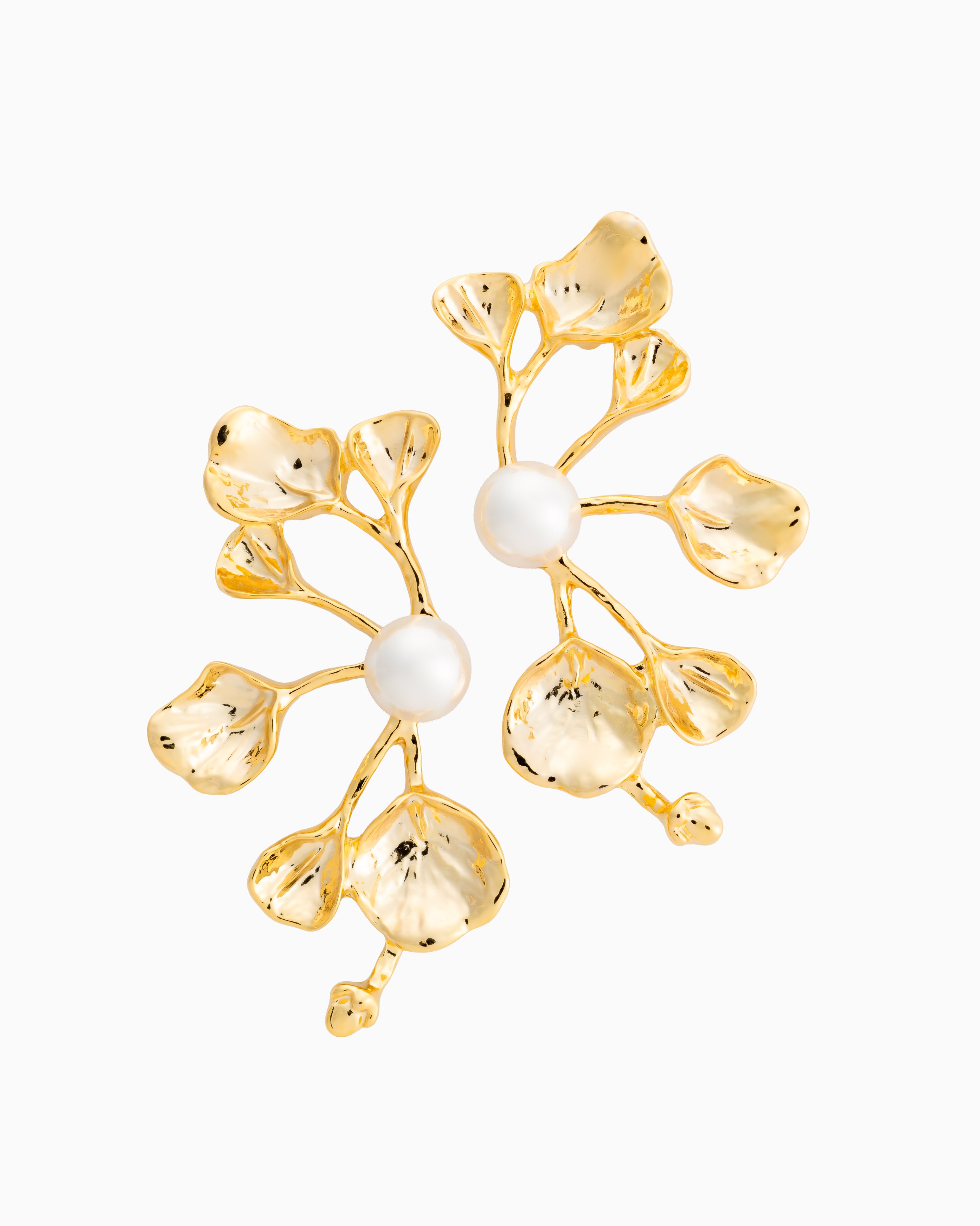 Twilight Pearl 22K Gold Plated Earrings