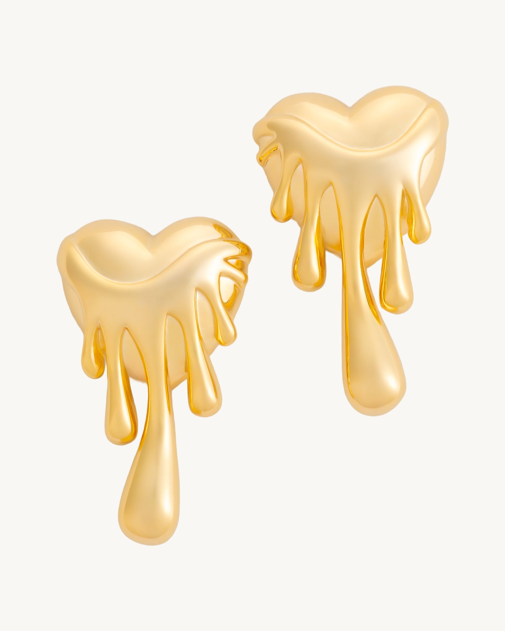 Fluid Heart 22K Gold Plated Earrings