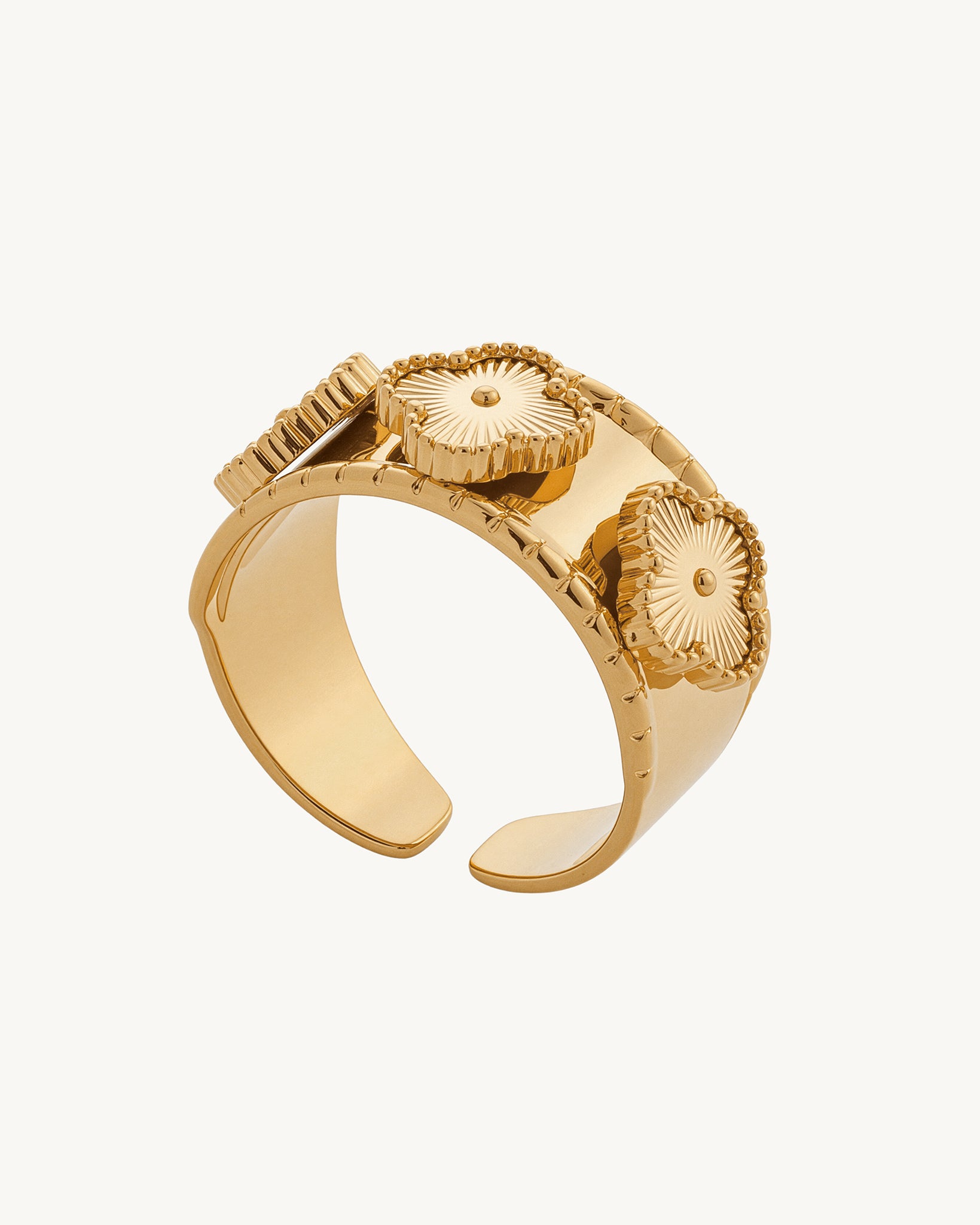 Onyx Statement 18K Gold Plated Ring