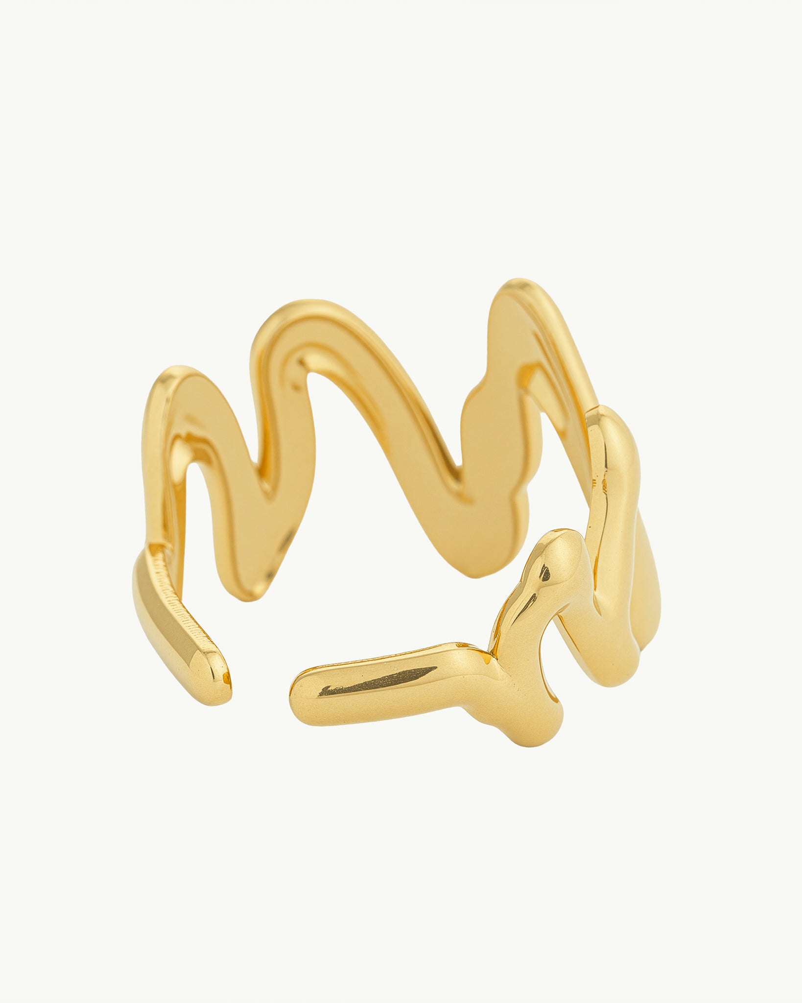 Statement Wave 18K Gold Plated Ring