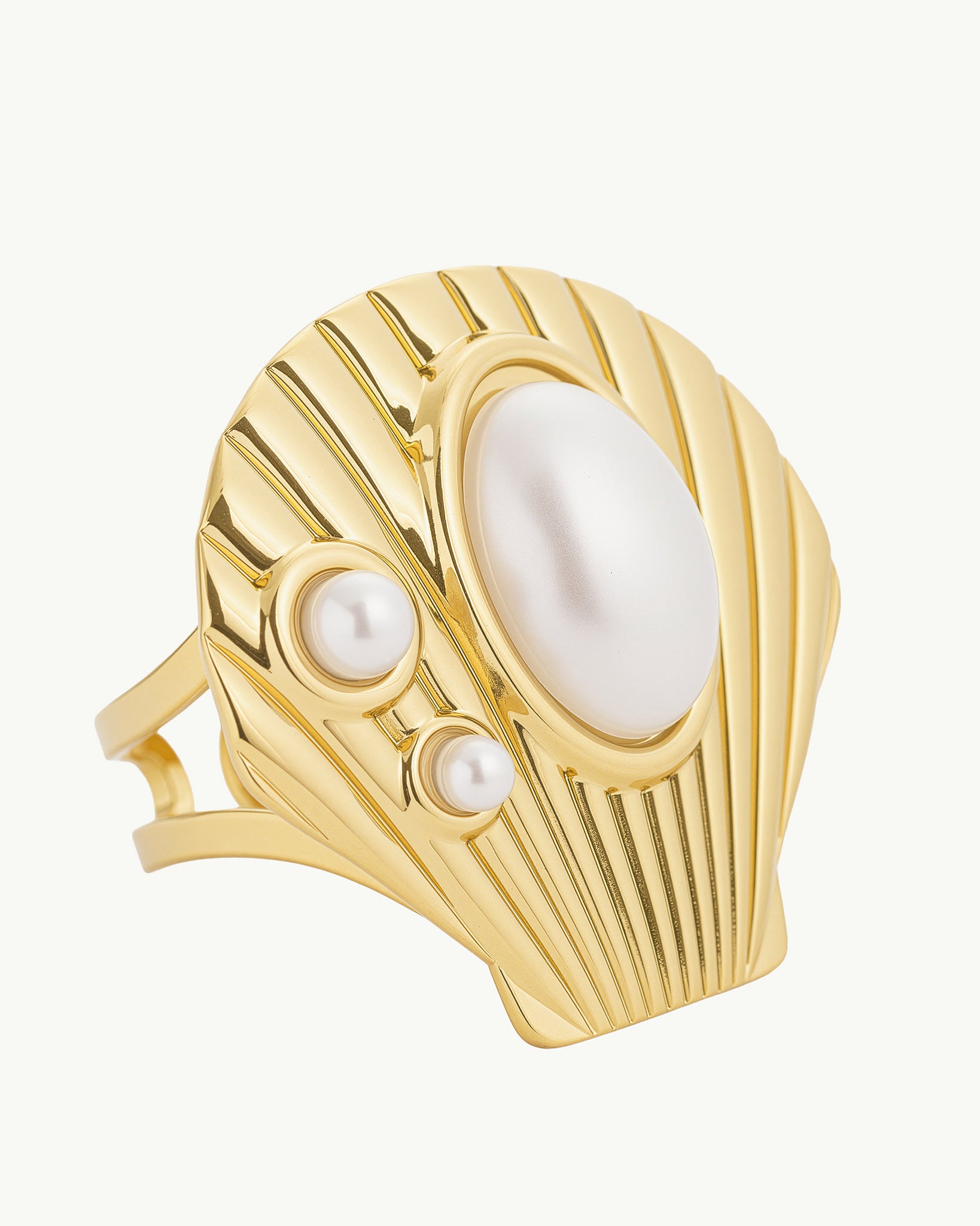 Coral Statement 18K Gold Plated Ring