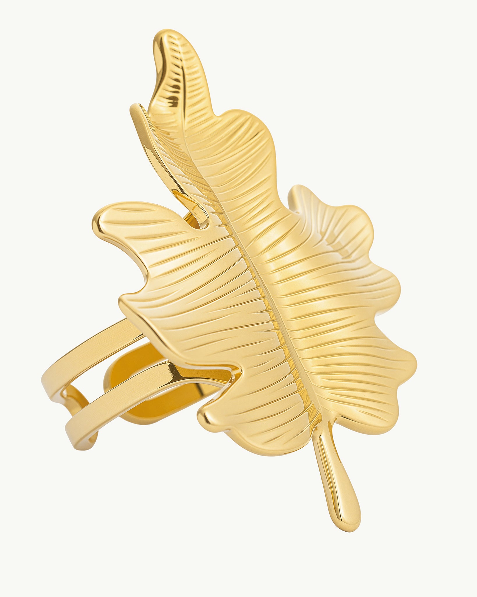Statement Leaf 18K Gold Plated Ring