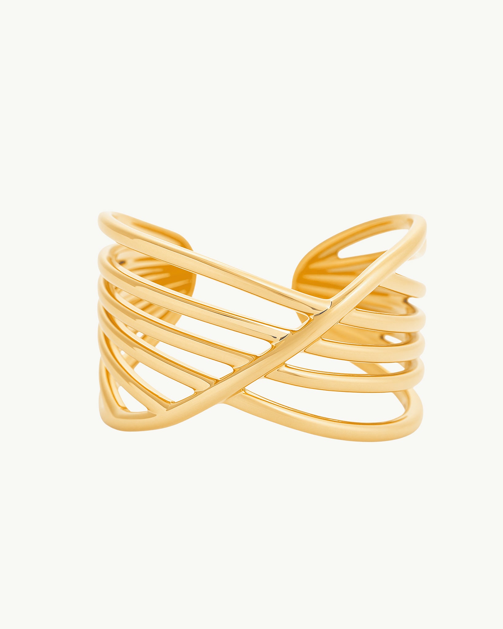 Cross Wave 18K Gold Plated Ring