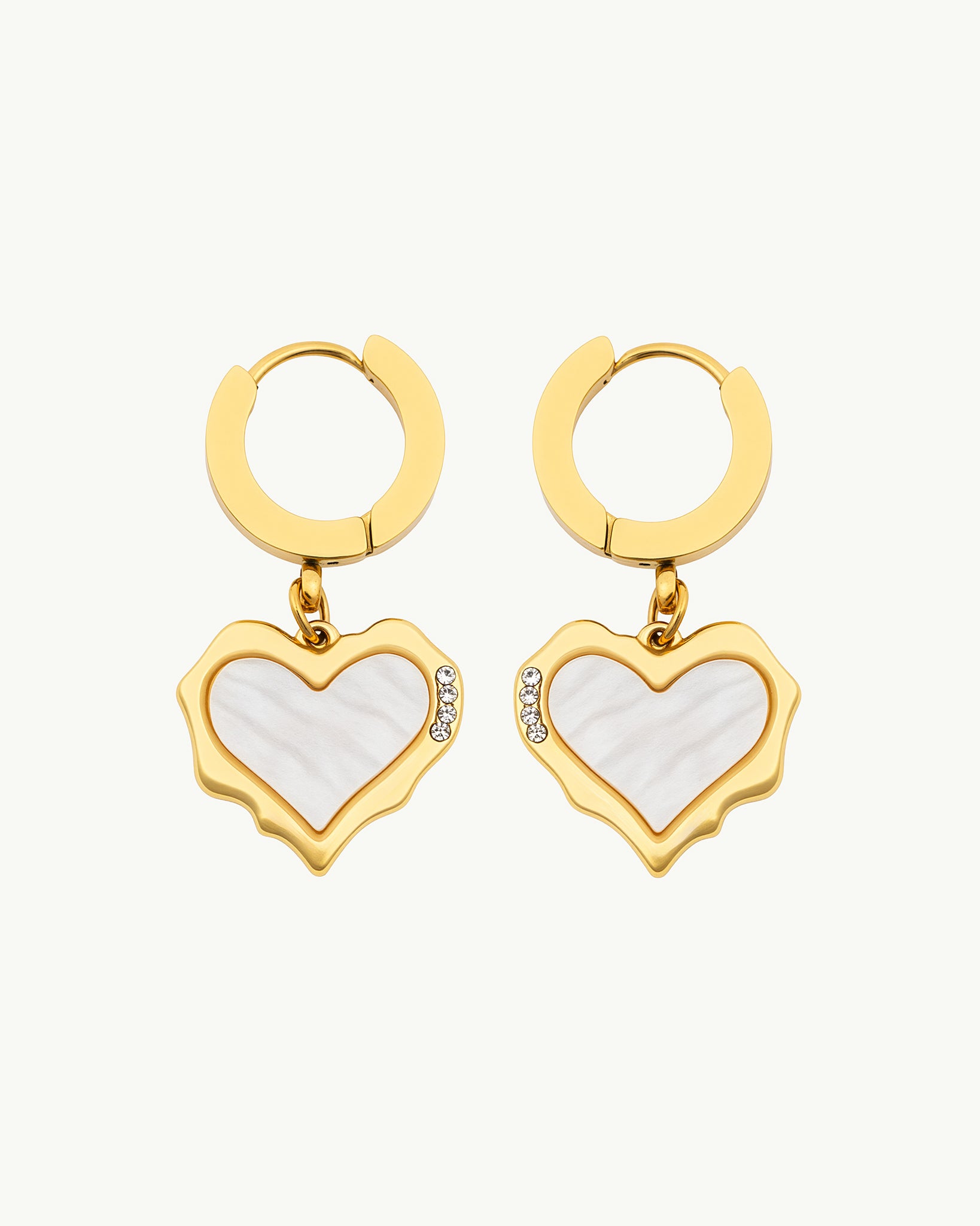 Elegant Heart 18K Gold Plated Earrings