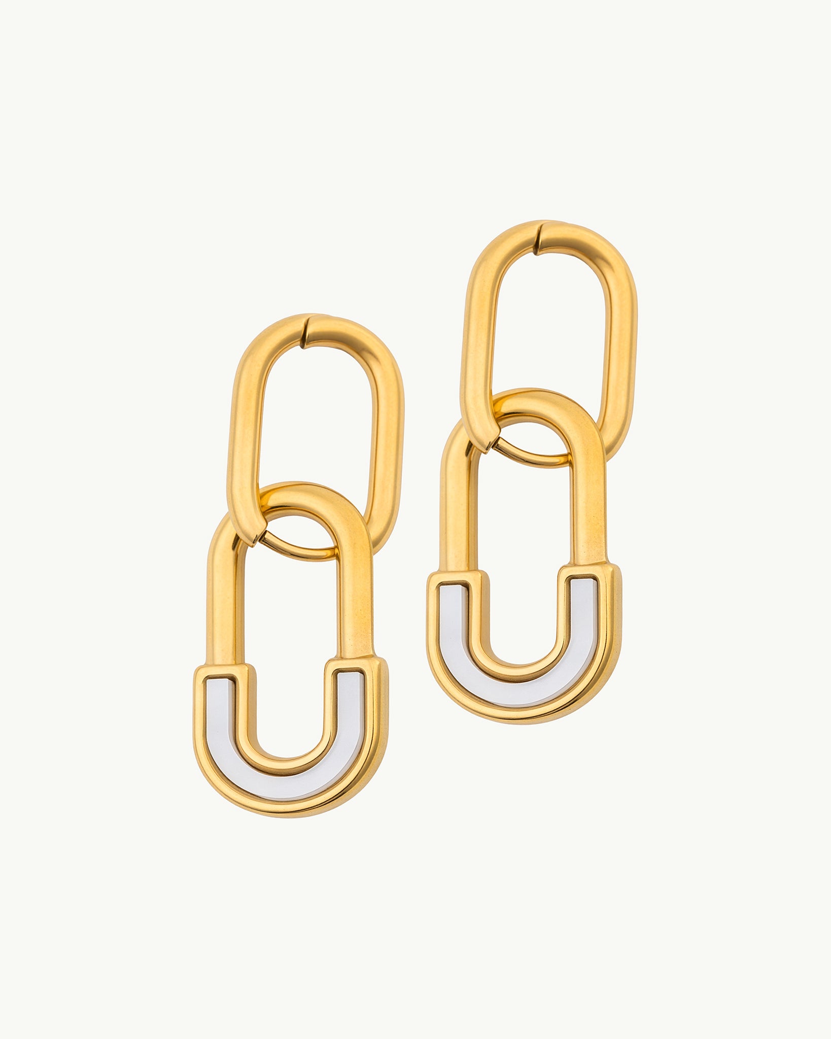 Double Hoop 18K Gold Plated Earrings