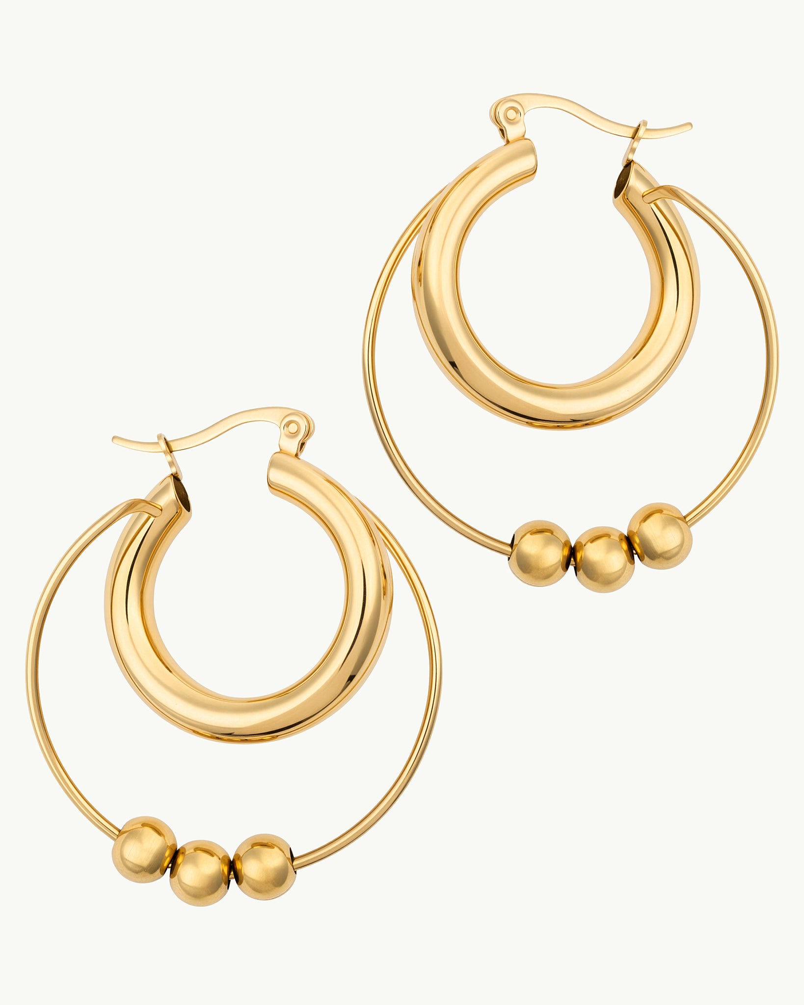 Dual Loop 18K Gold Plated Earrings