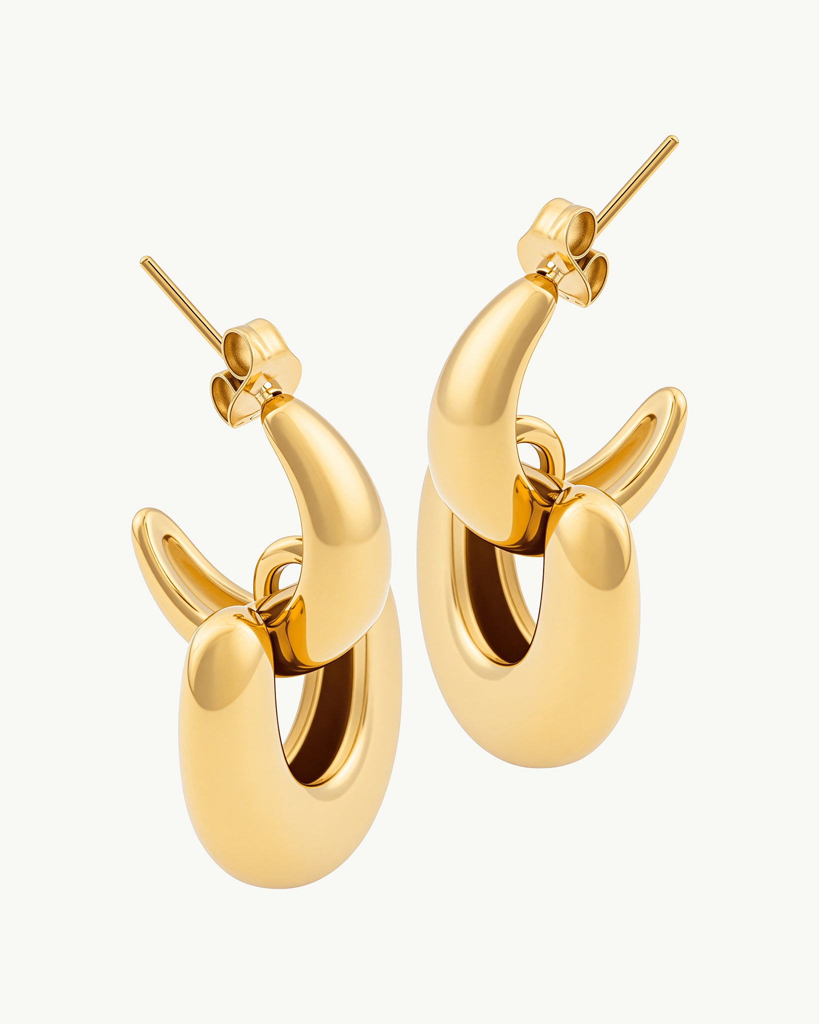 Locked Hoop 18K Gold Plated Earrings