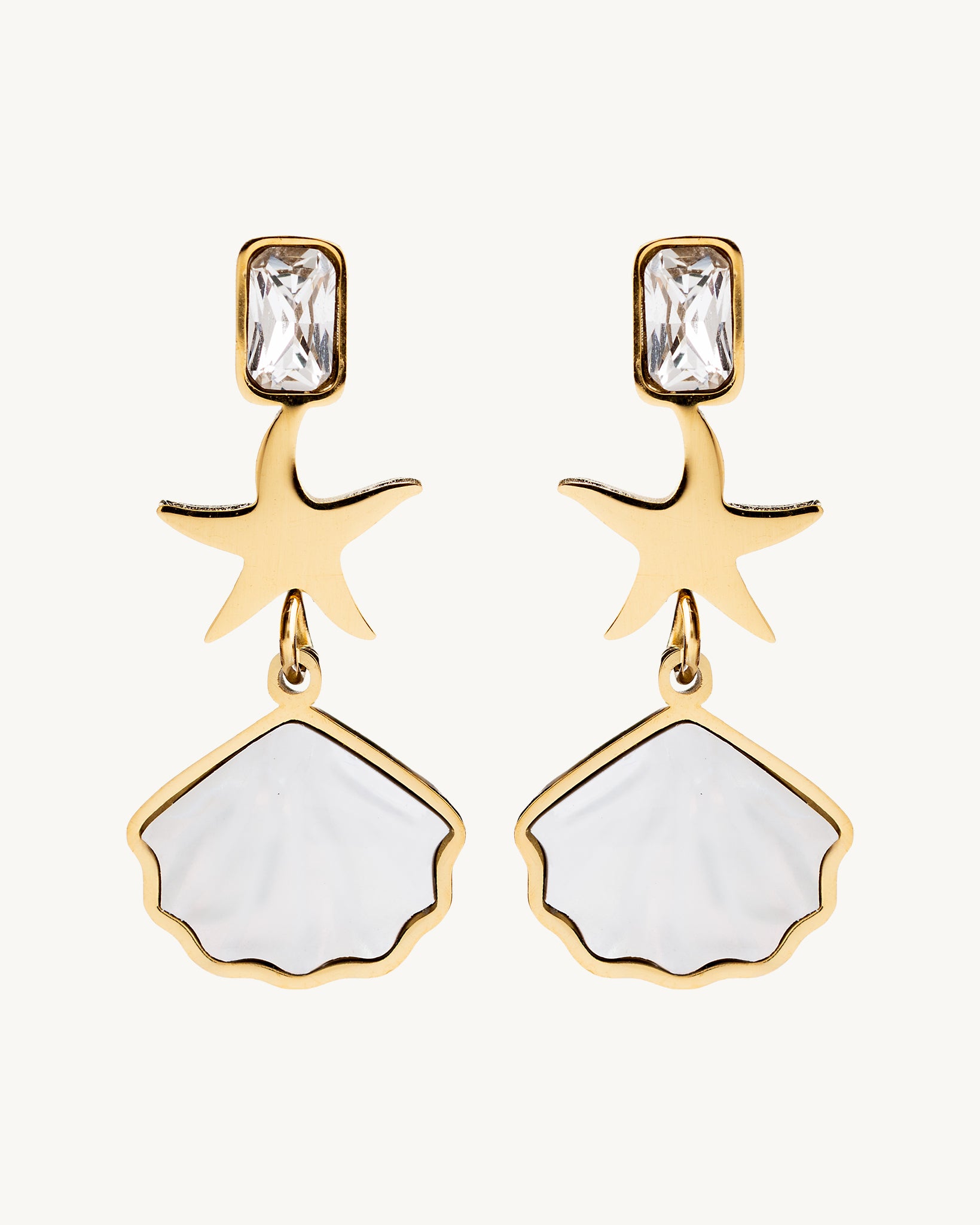 Pearl Star 18K Gold Plated Earrings