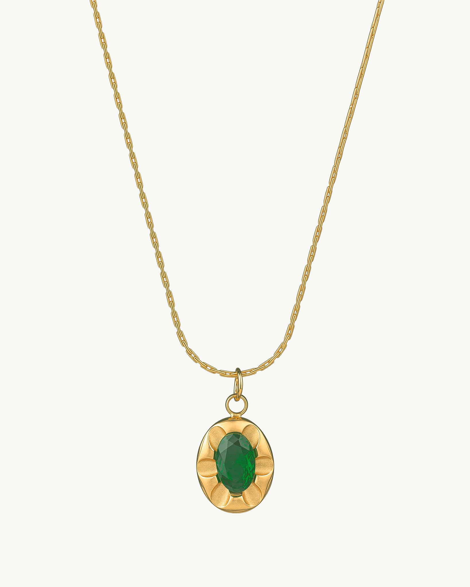 Emerald 18K Gold Plated Necklace