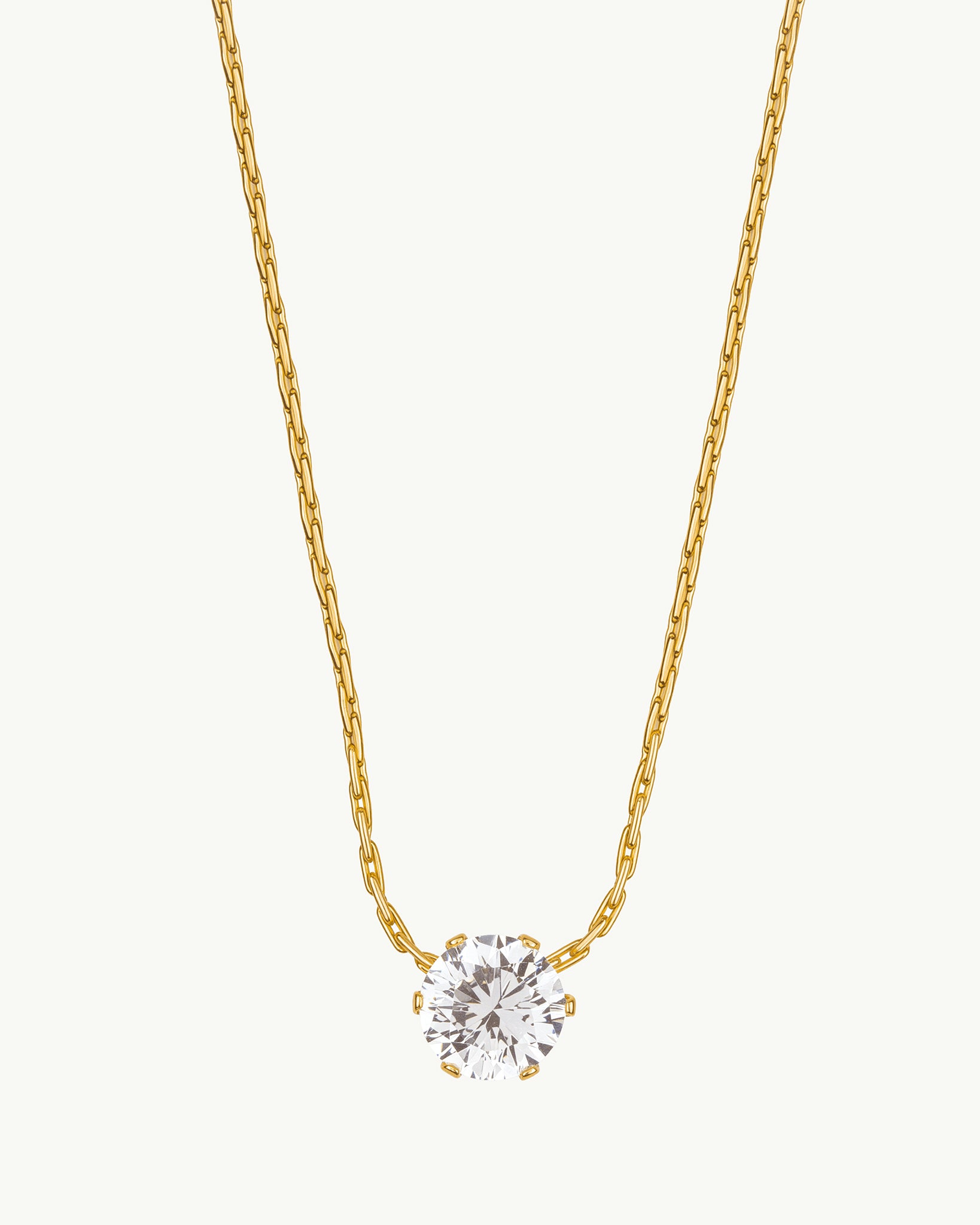 Minimal Solitaire 18K Gold Plated Necklace