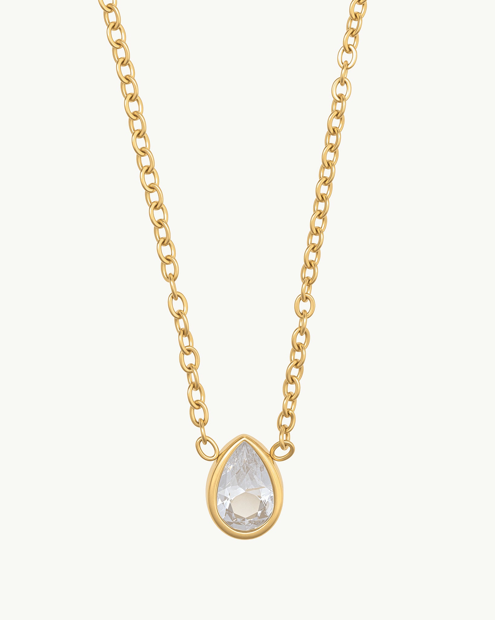 Crystal Drop 18K Gold Plated Necklace