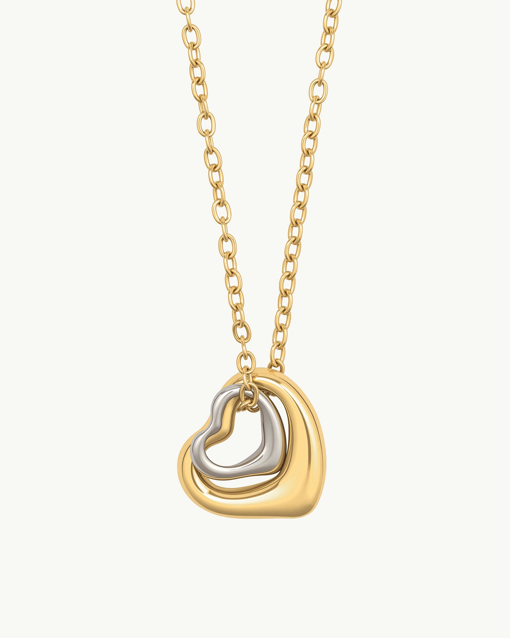 Double Heart 18K Gold Plated Necklace