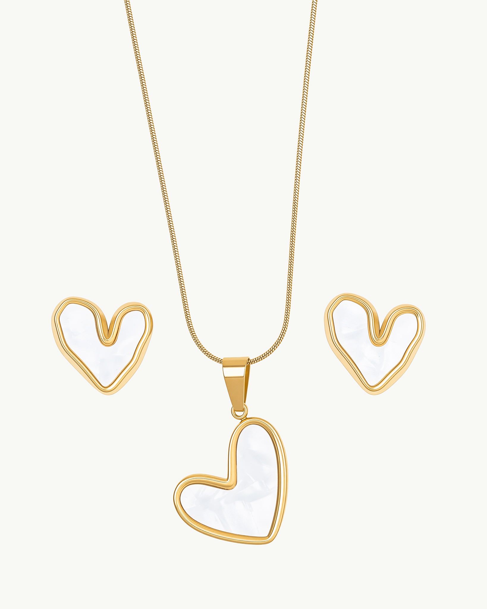 Dainty Heart 18K Gold Plated Set