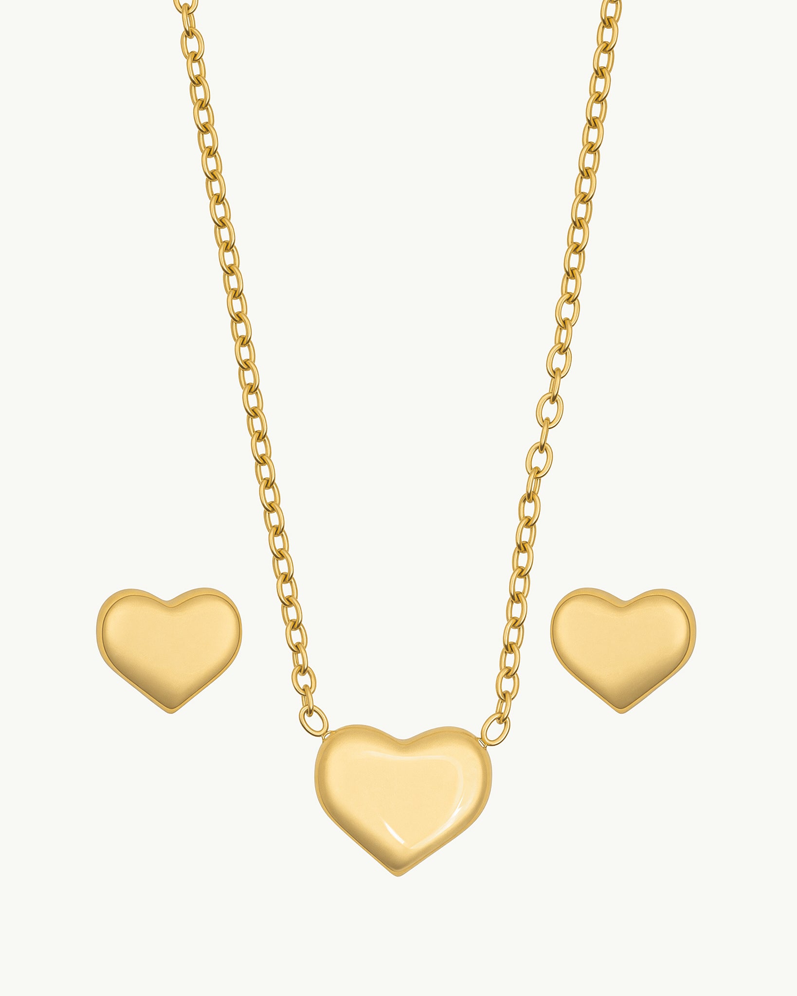 Gilded Heart 18K Gold Plated Set