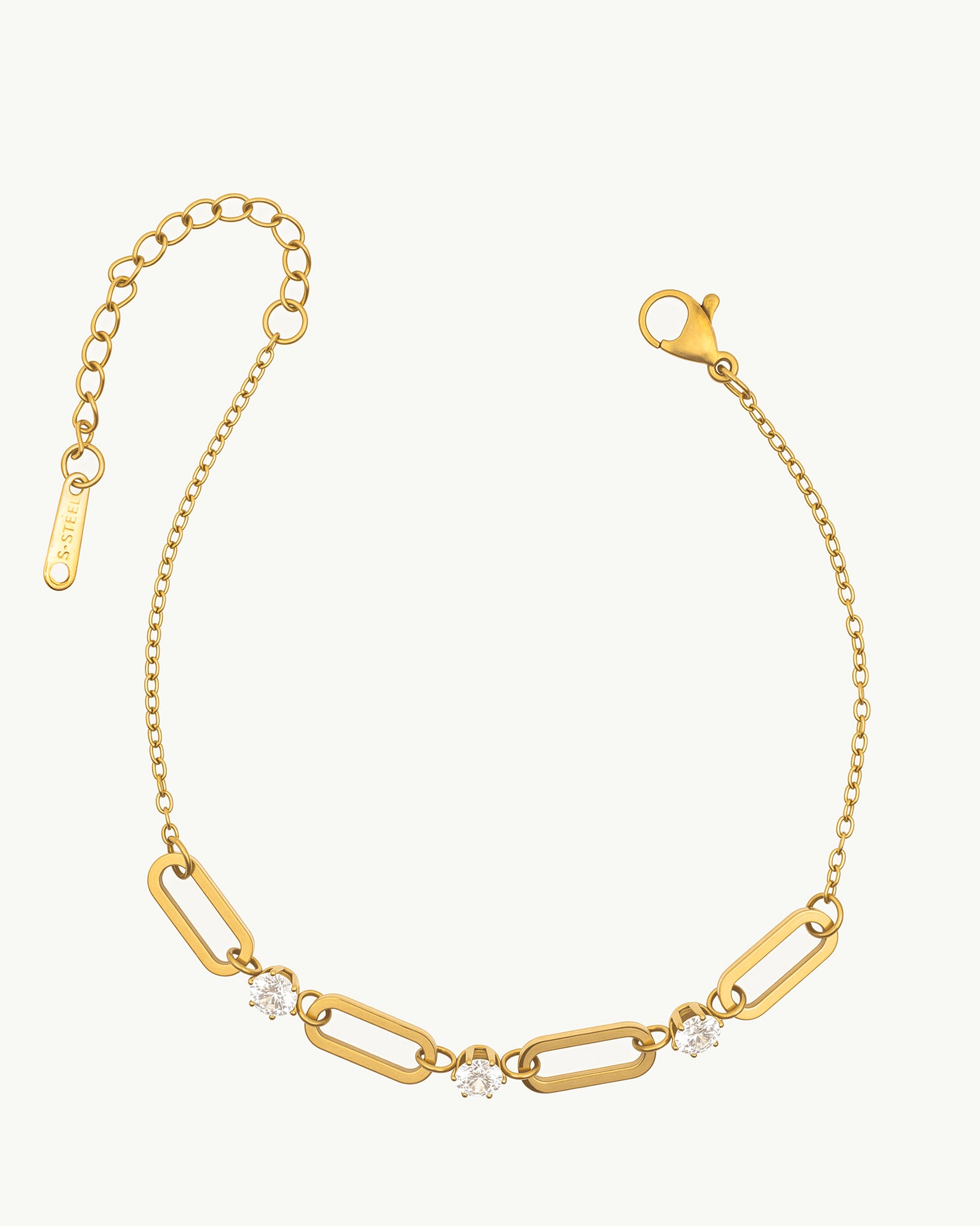 Crystal Link 18K Gold Plated Bracelet