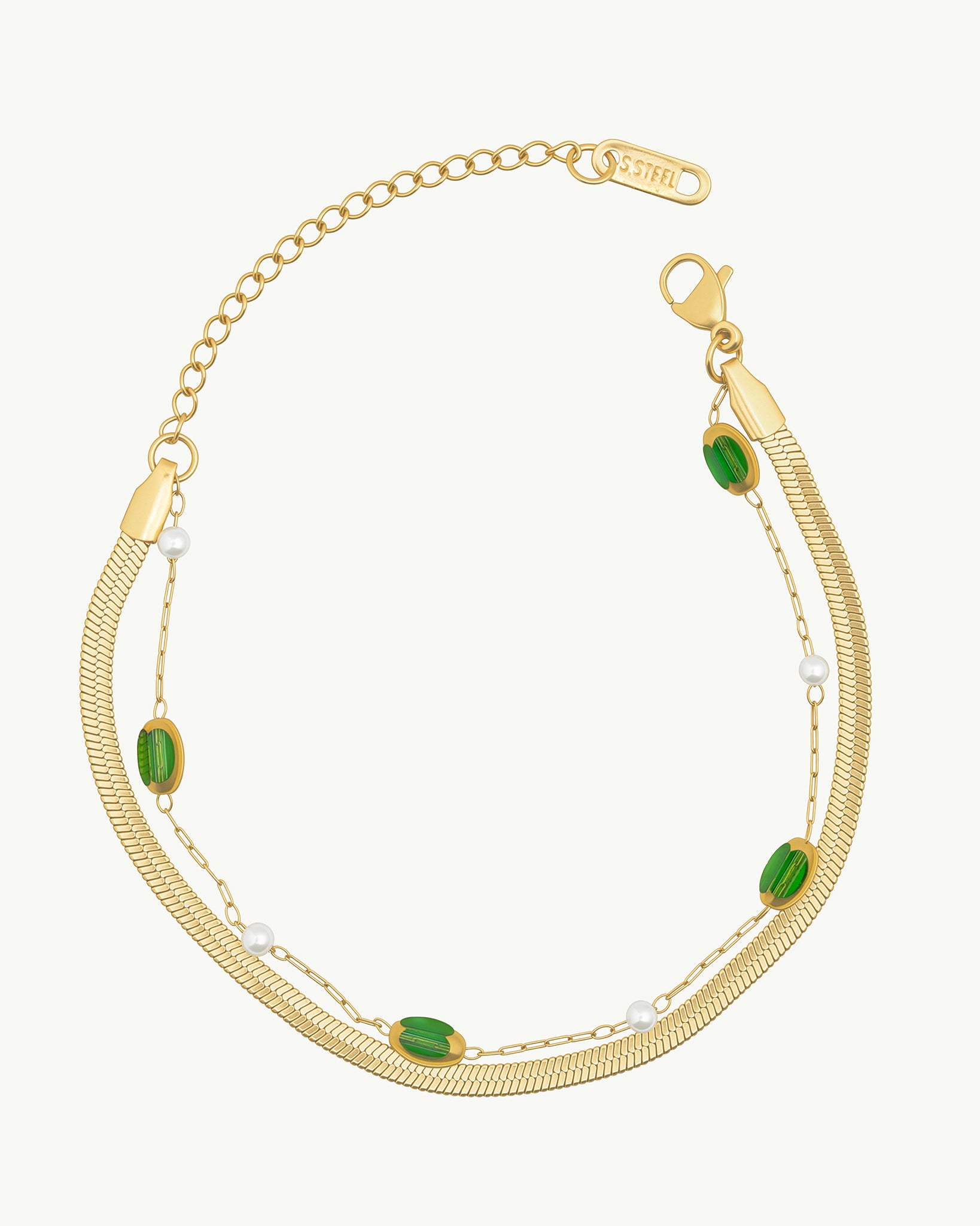 Layered Chain 18K Gold Plated Bracelet