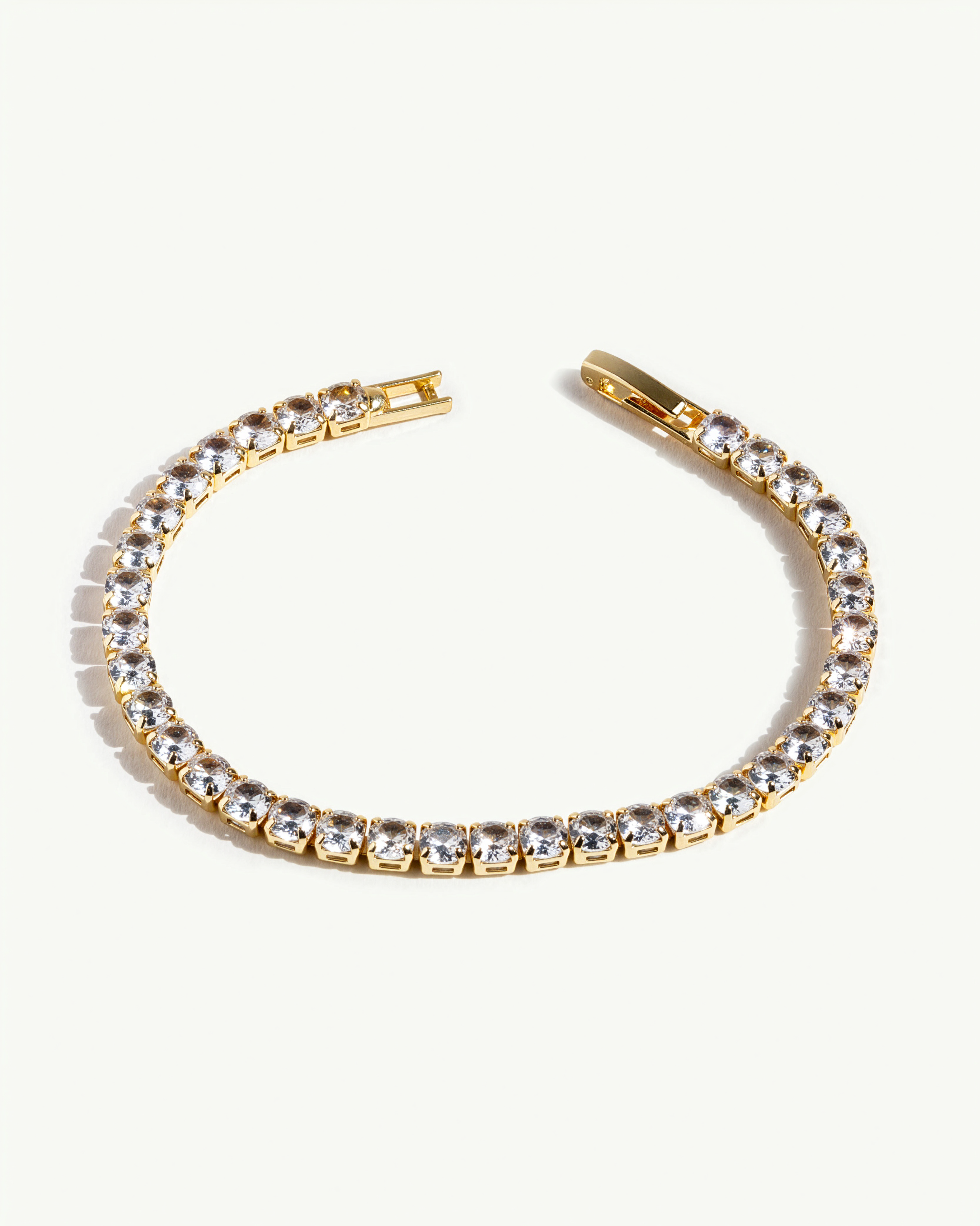 Quartz 18K Gold Plated Tennis Bracelet