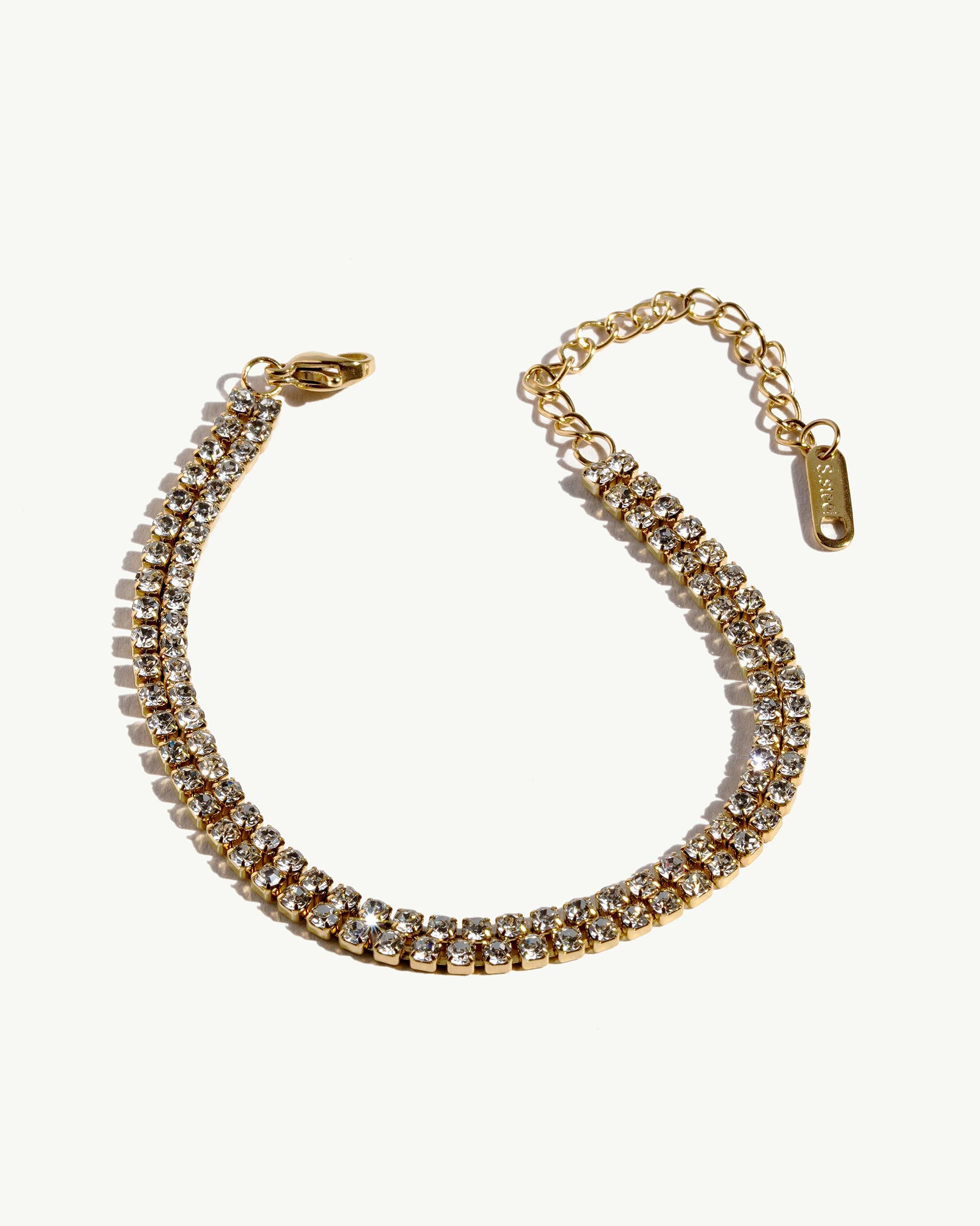 Layered 18K Gold Plated Tennis Bracelet