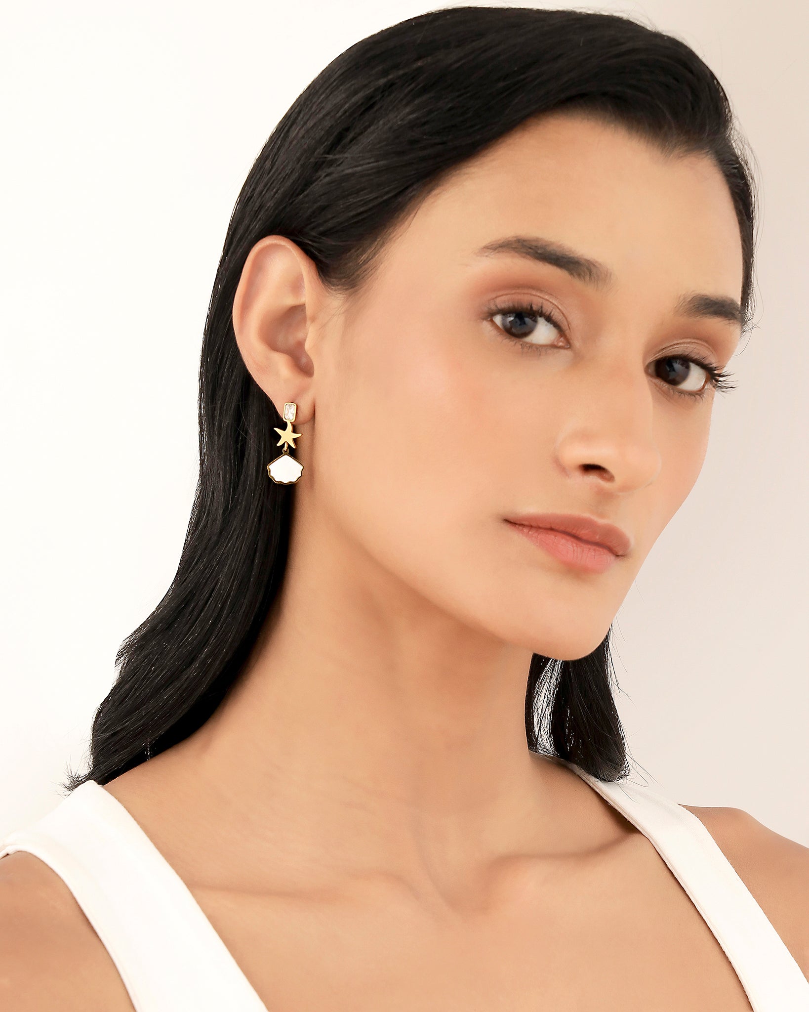 Pearl Star 18K Gold Plated Earrings