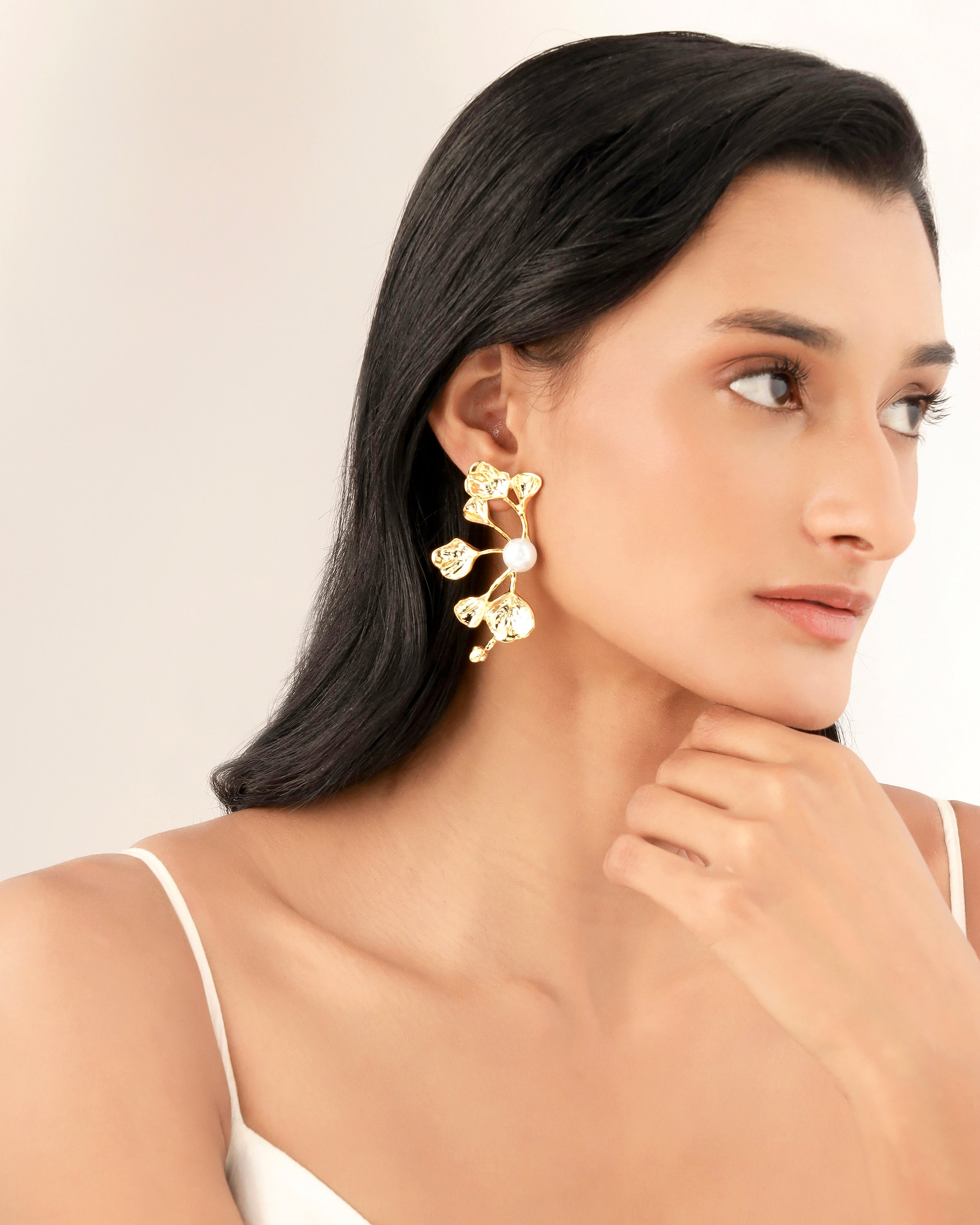 Twilight Pearl 22K Gold Plated Earrings