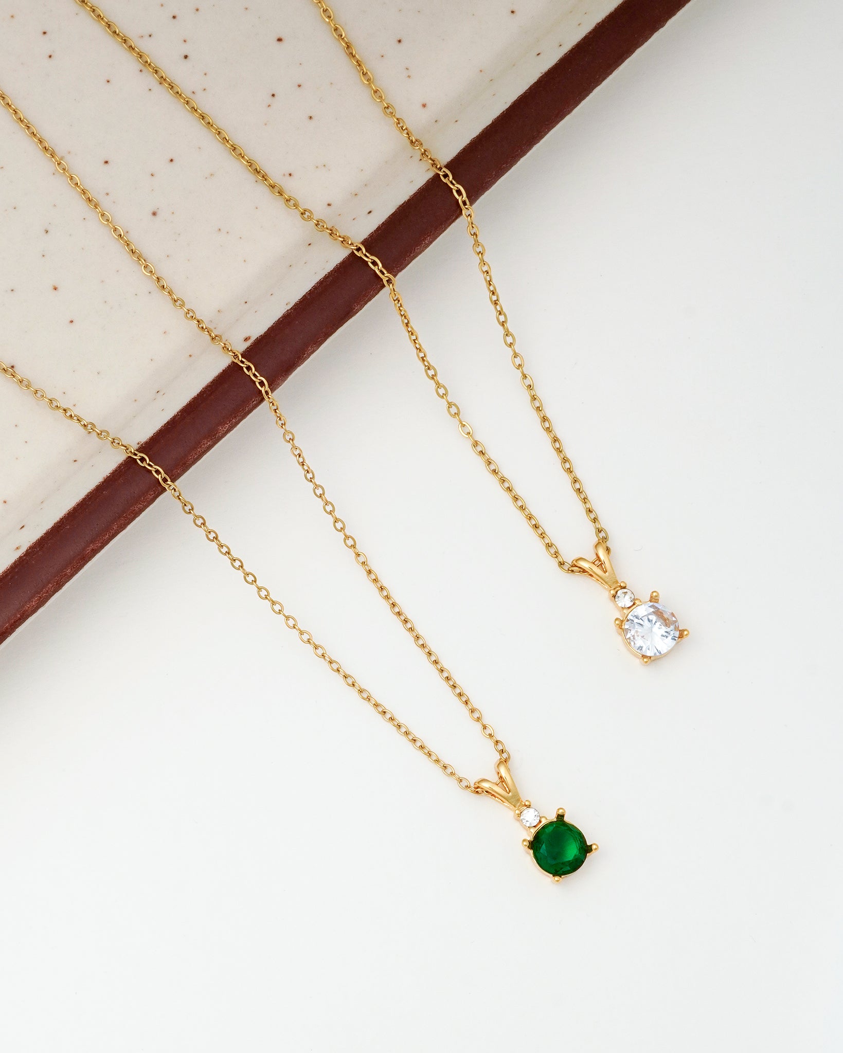 Dainty Crystal 18K Gold Plated Necklace