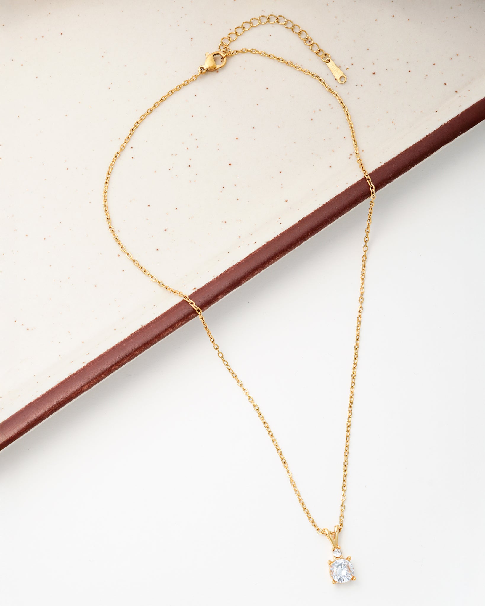 Dainty Crystal 18K Gold Plated Necklace