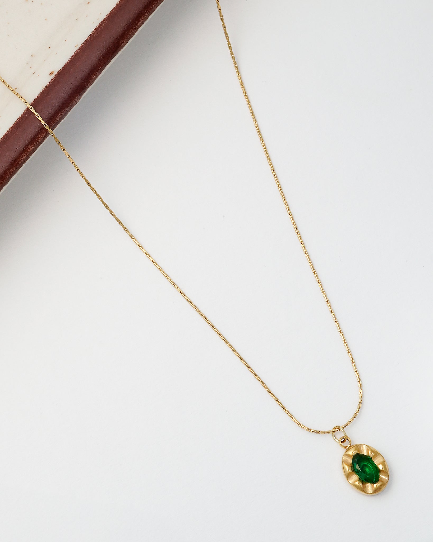 Emerald 18K Gold Plated Necklace