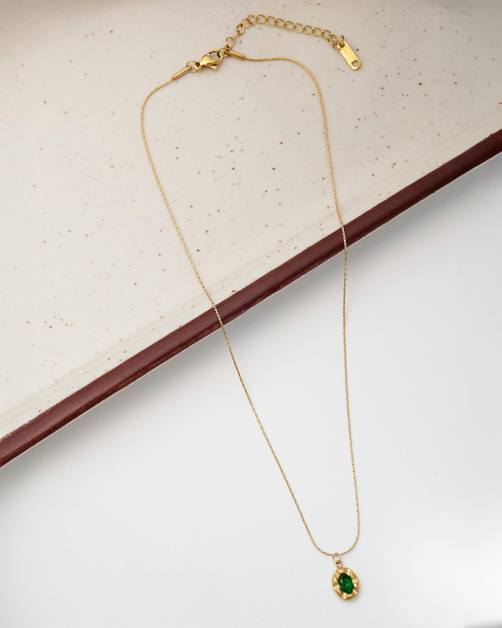 Emerald 18K Gold Plated Necklace