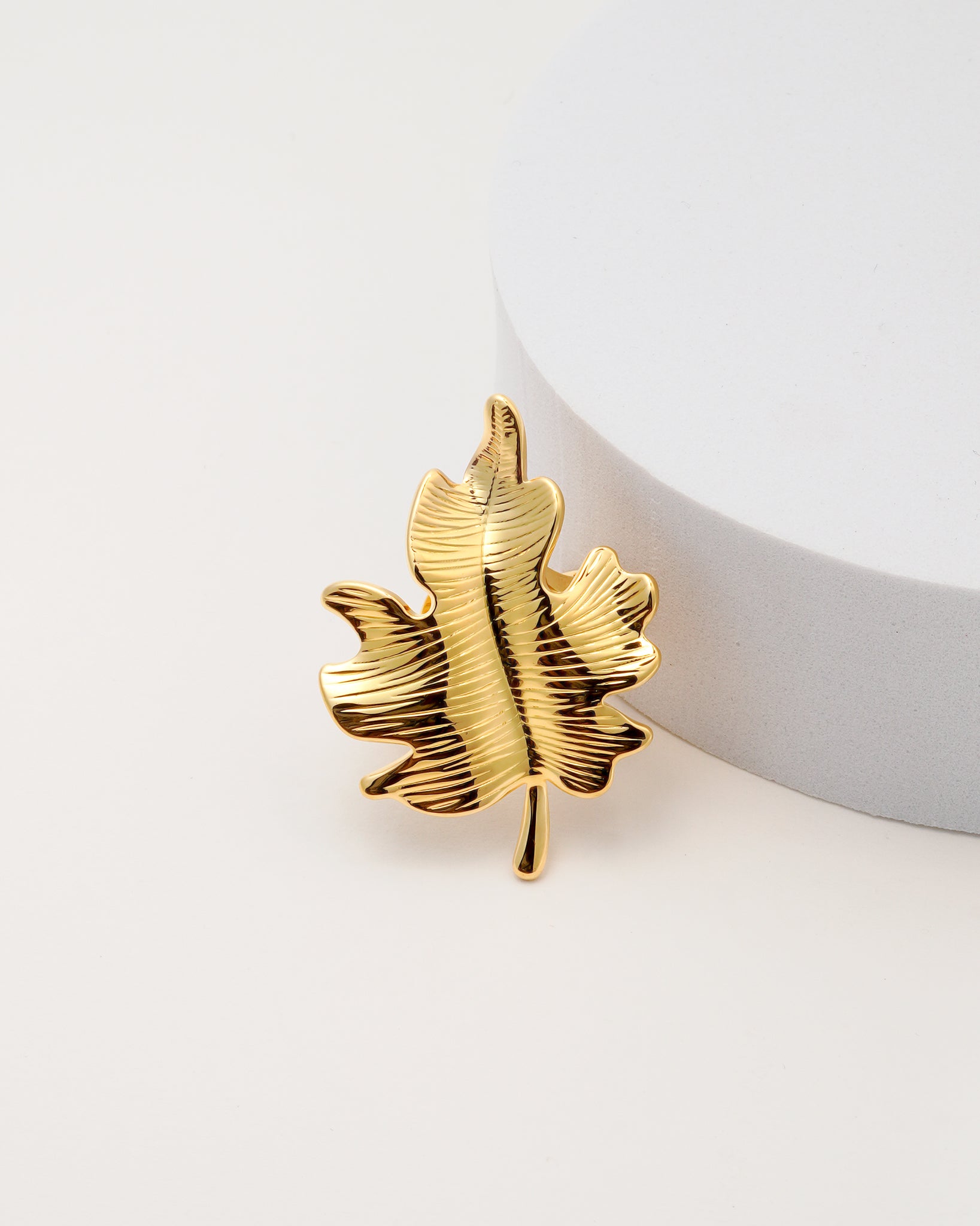 Statement Leaf 18K Gold Plated Ring