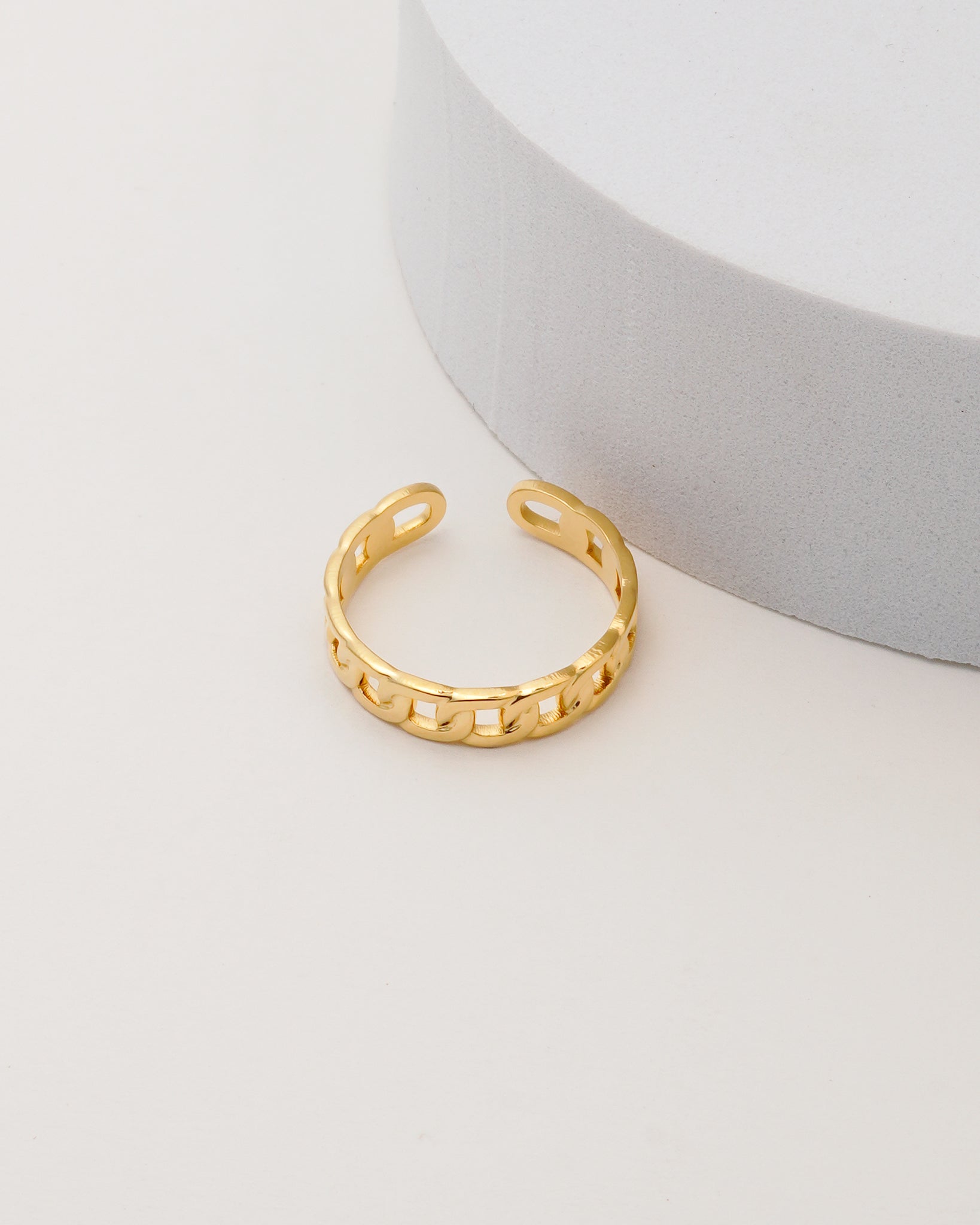 Minimal Link 18K Gold Plated Ring