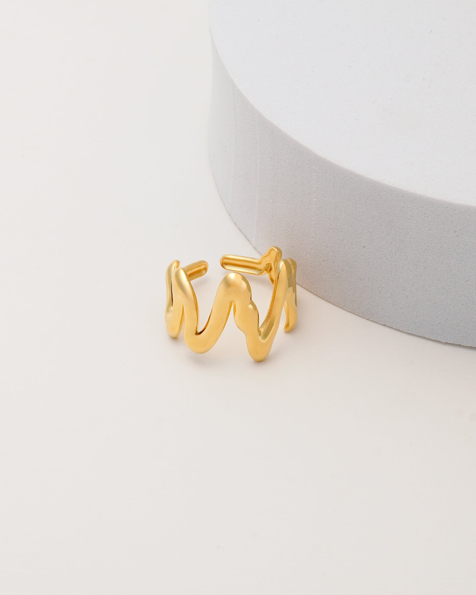 Statement Wave 18K Gold Plated Ring