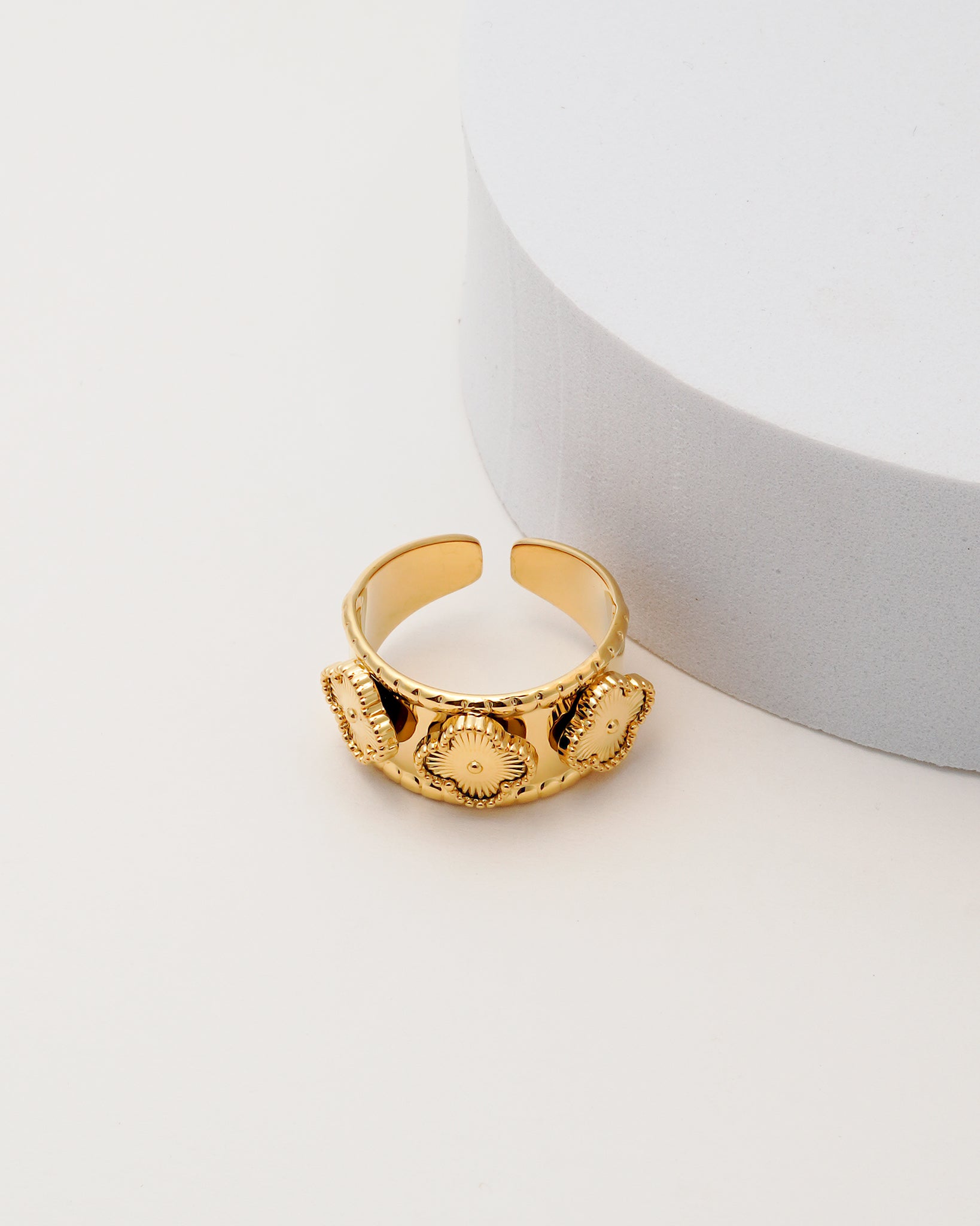 Onyx Statement 18K Gold Plated Ring