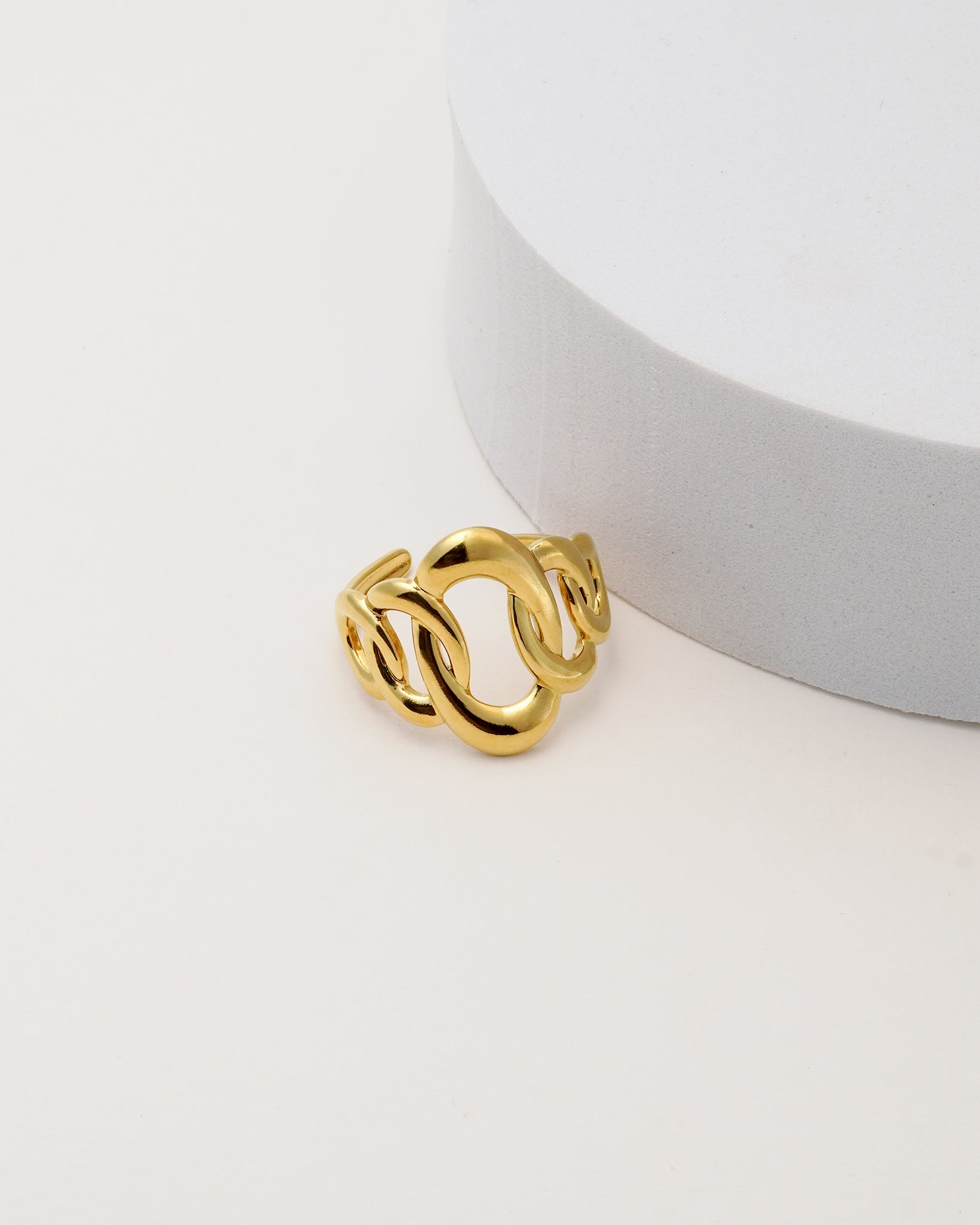 Interlock 18K Gold Plated Ring