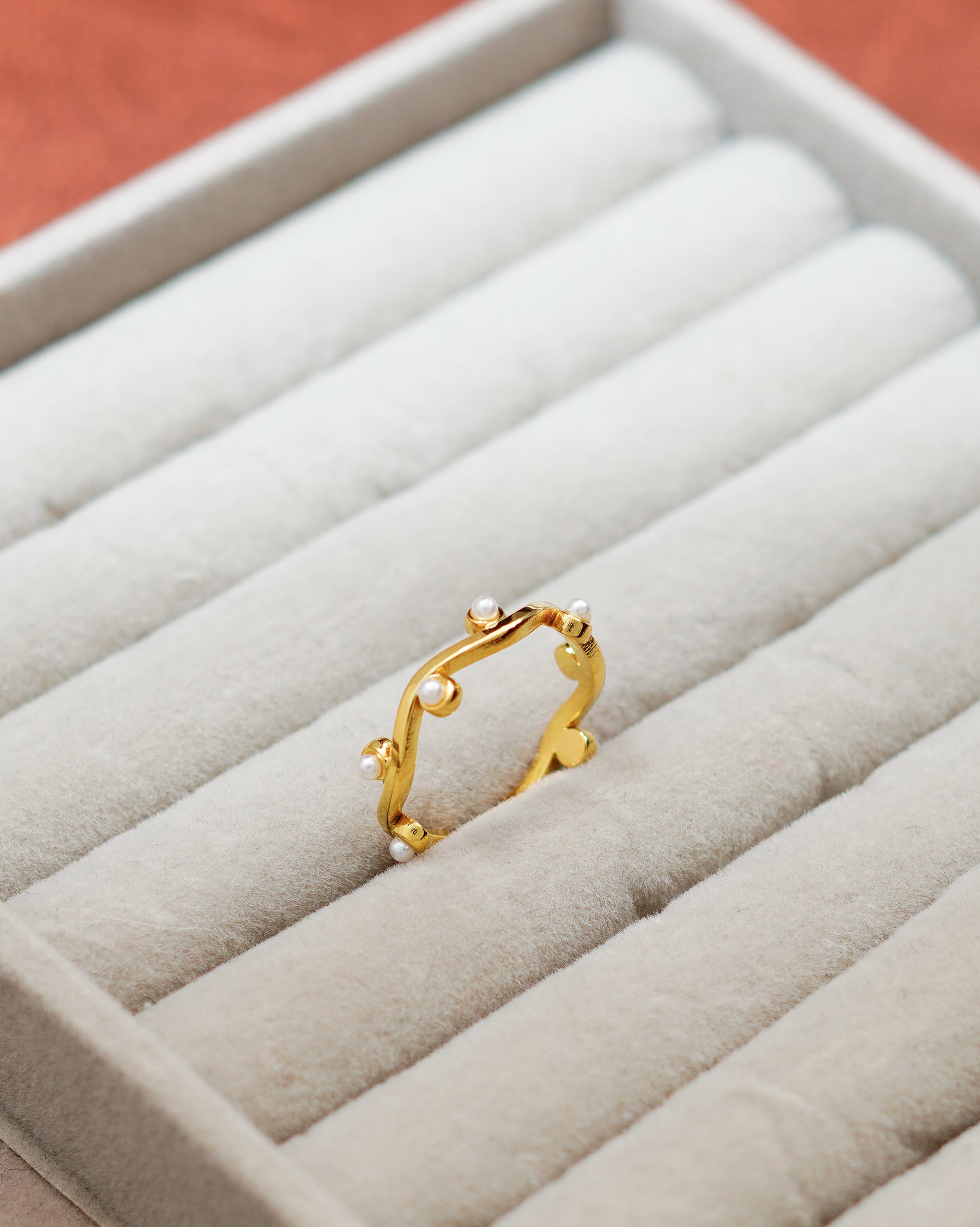 Pearl Band 18K Gold Plated Ring
