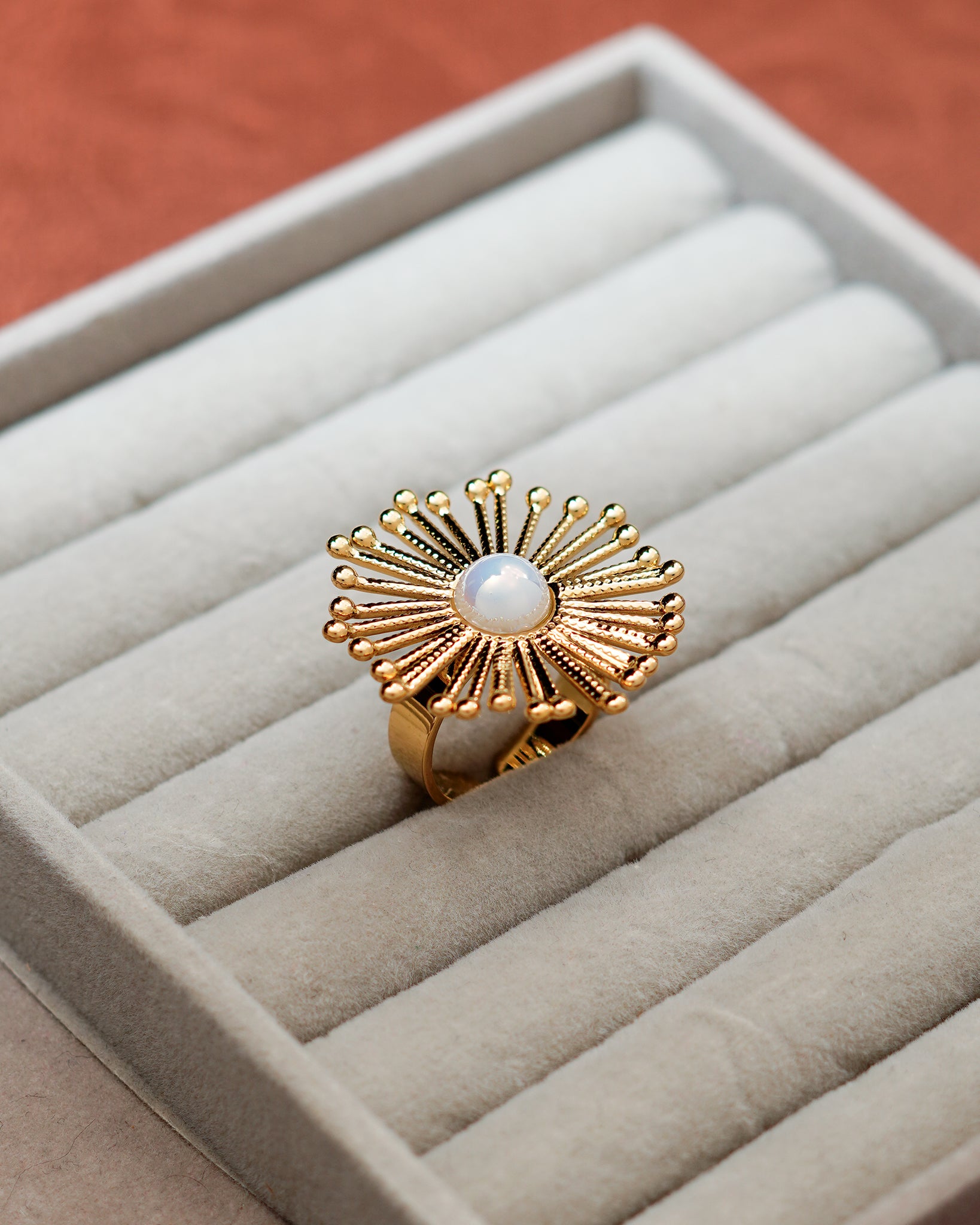 Sunburst 18K Gold Plated Ring