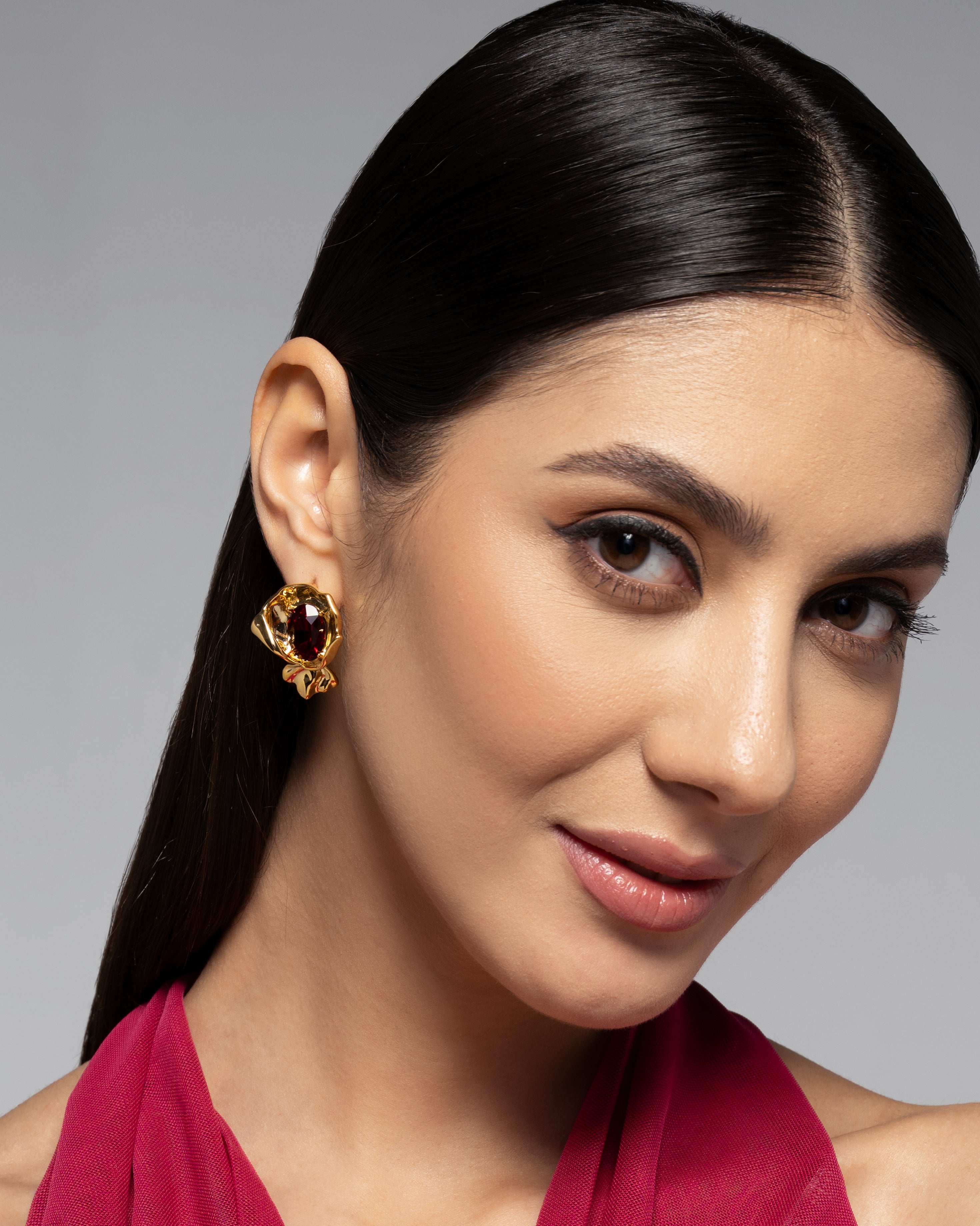 Rose Ember 22K Gold Plated Earrings