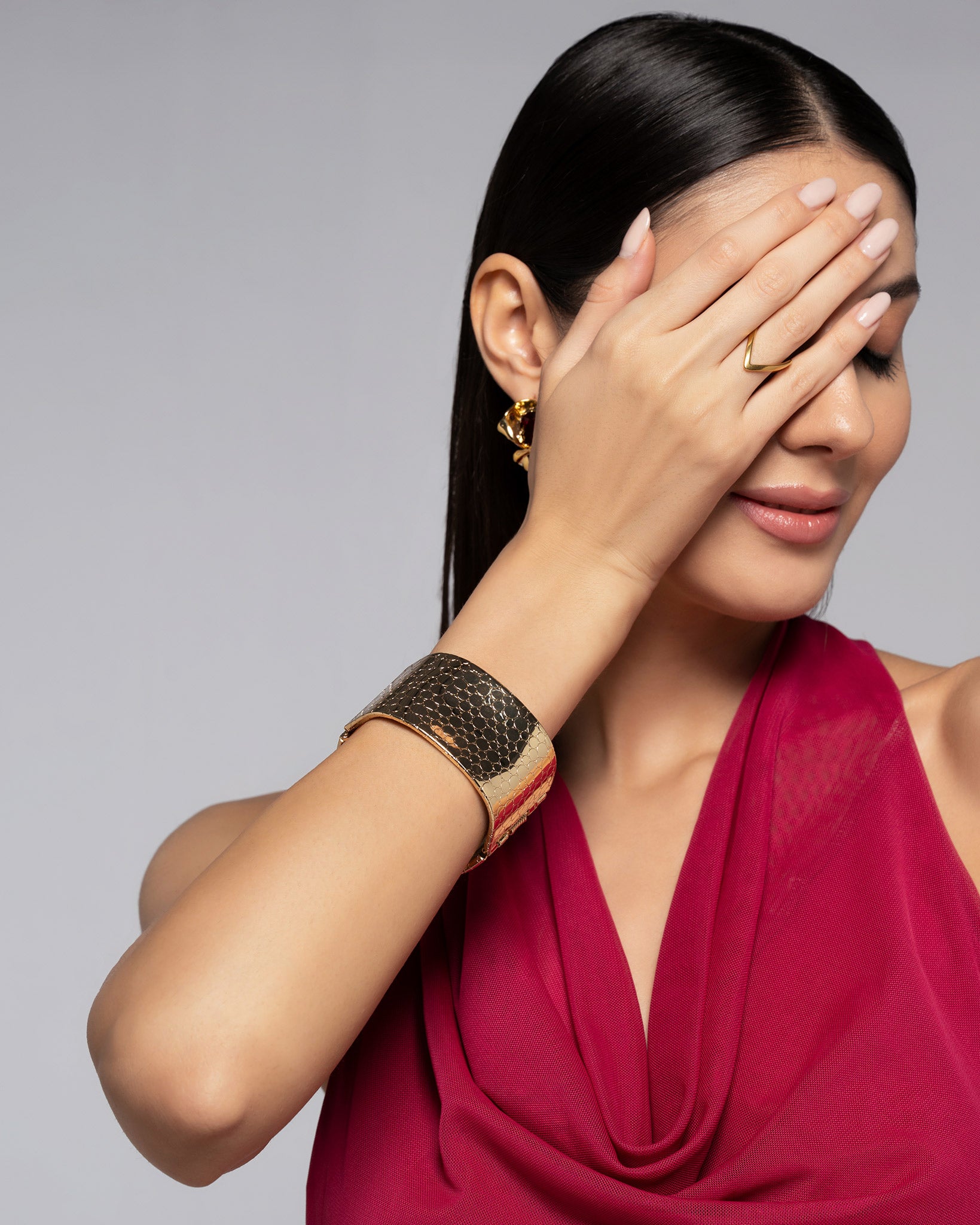 Halo Cuff 18K Gold Plated Bracelet