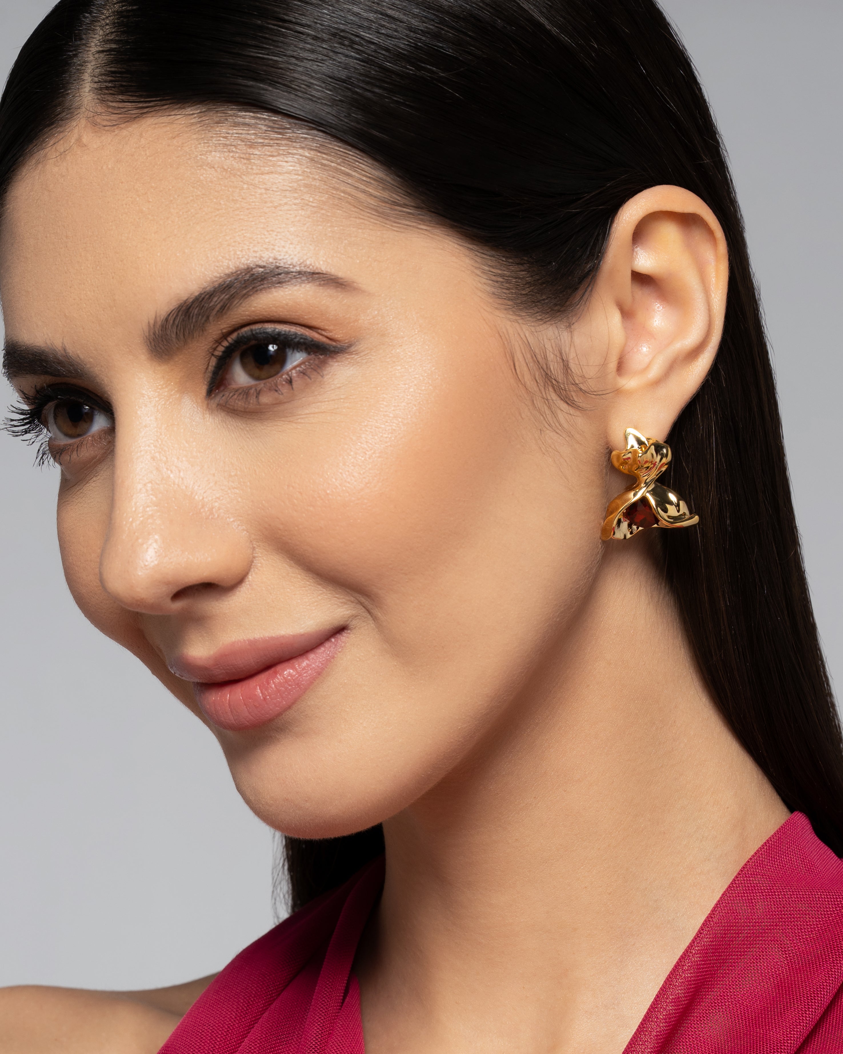 Rose Ember 22K Gold Plated Earrings