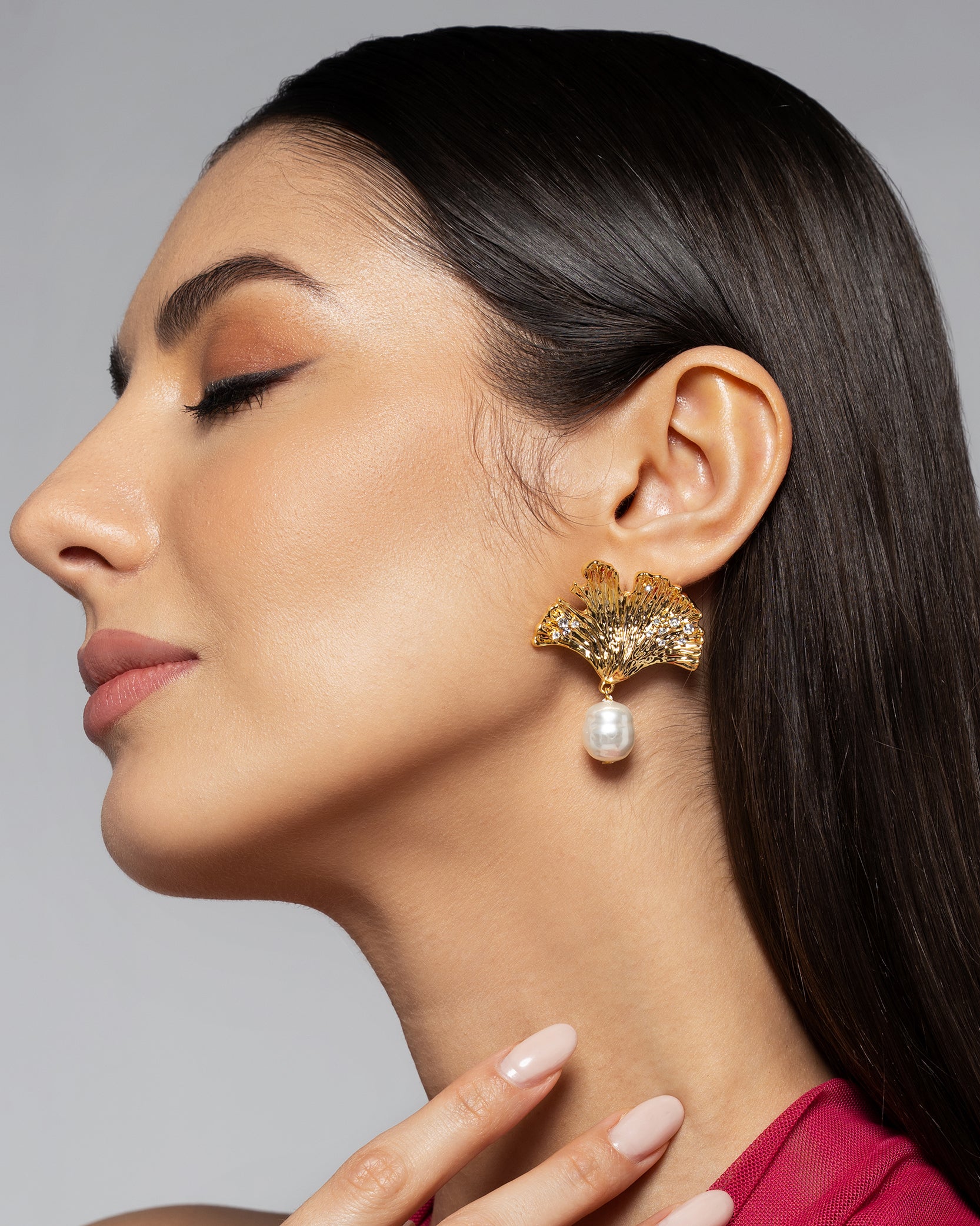 Statement Pearl Drop 22k Gold Plated Earrings