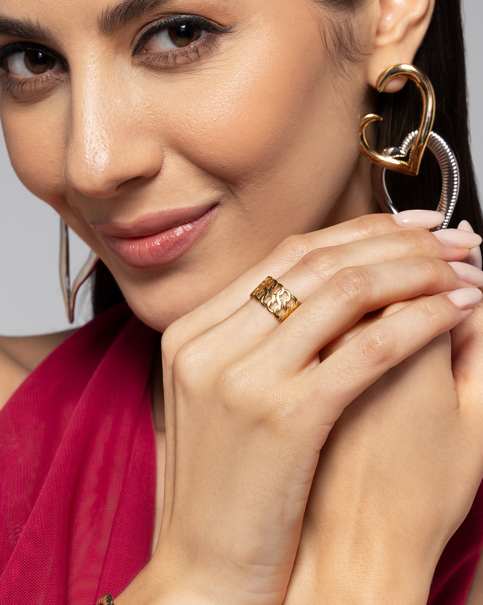 Gold Link 18K Gold Plated Ring