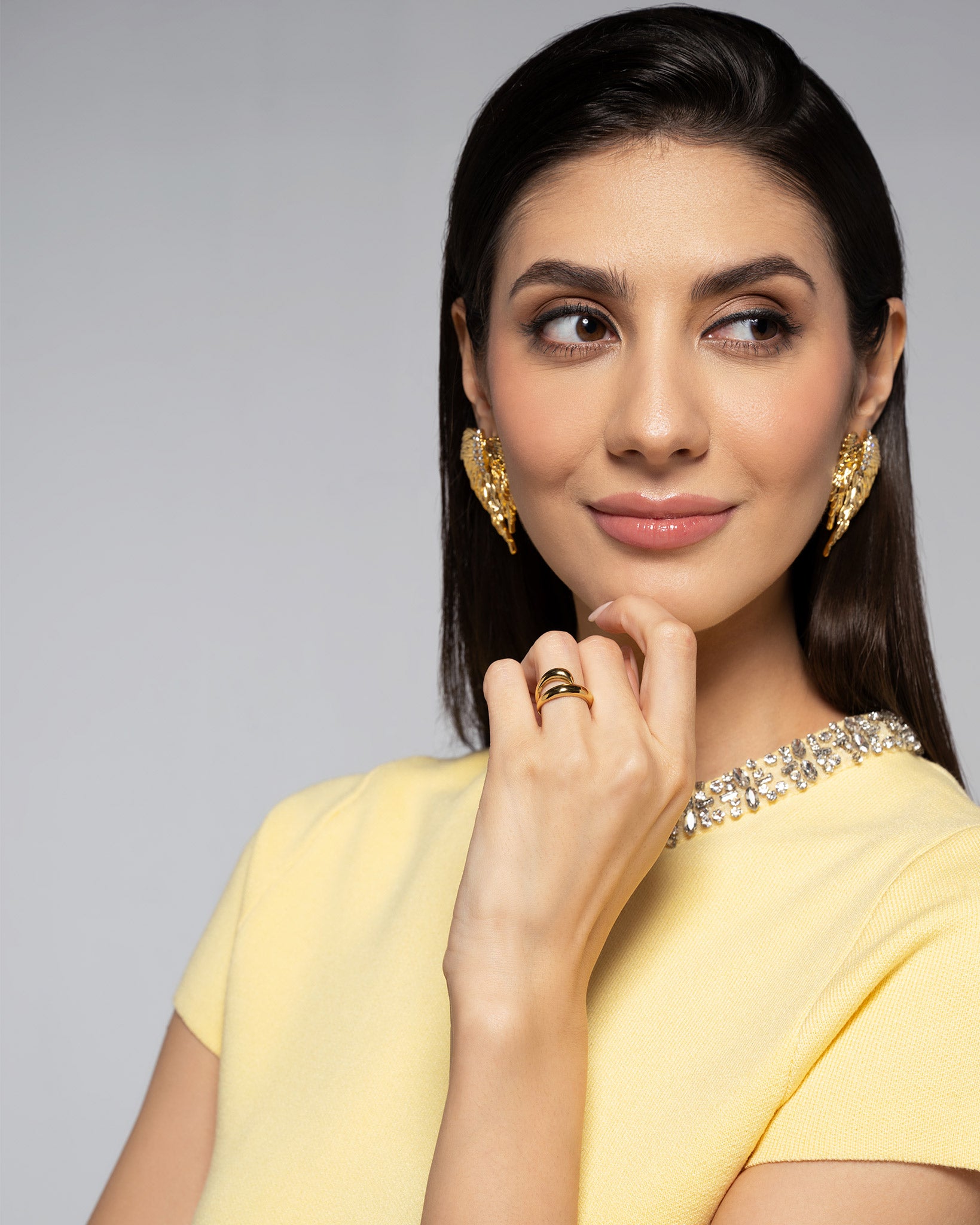 Statement Layered 18K Gold Plated Ring