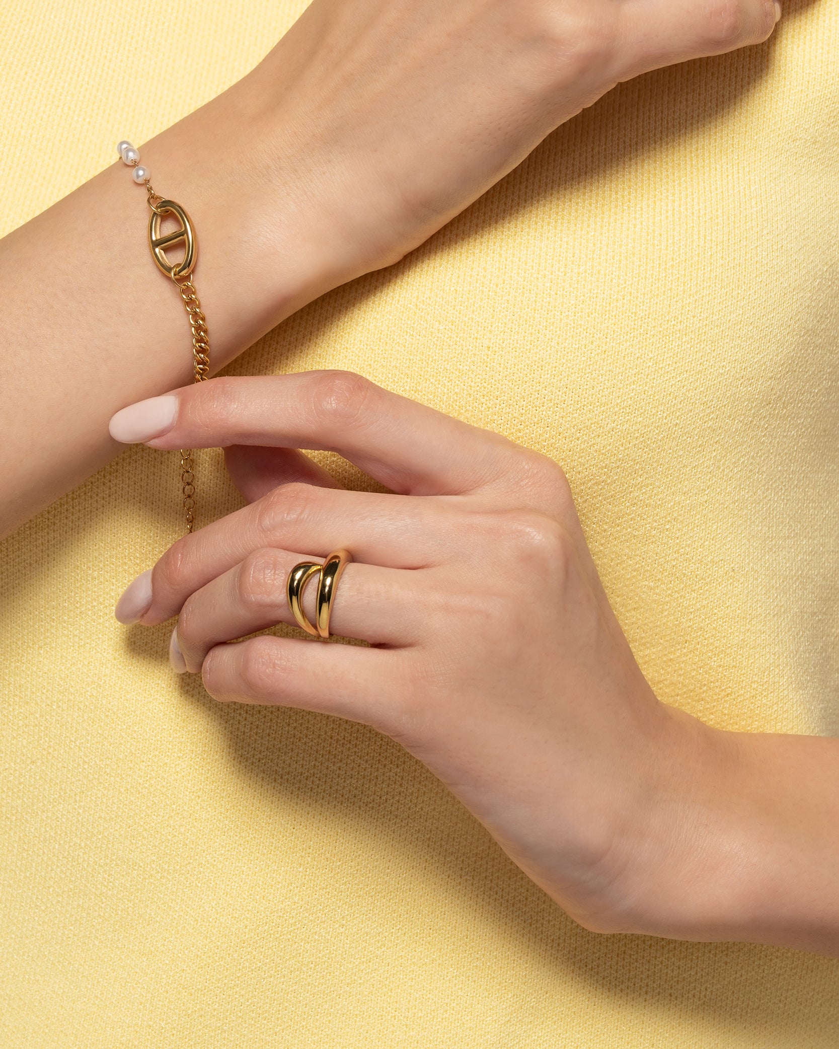 Statement Layered 18K Gold Plated Ring