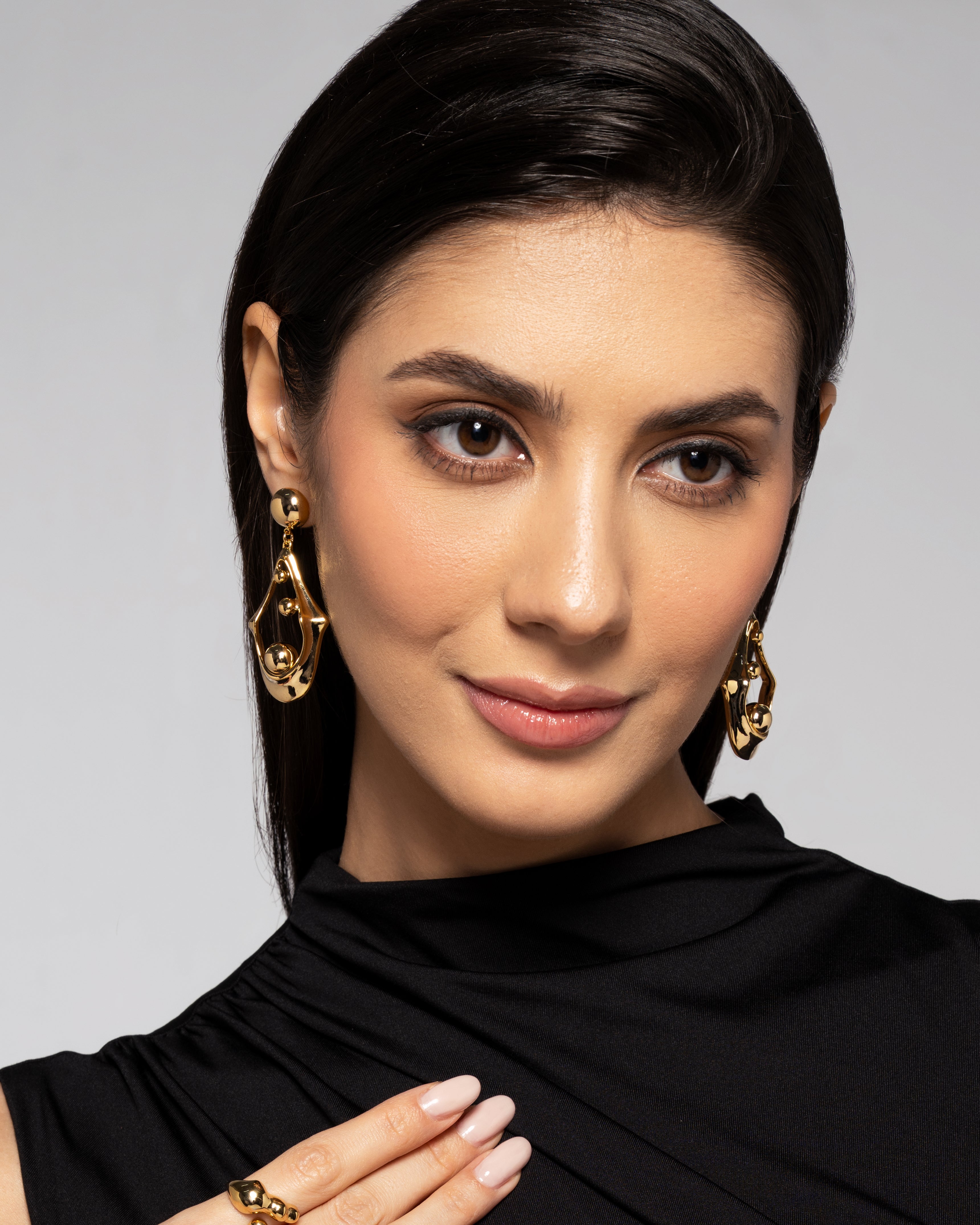 Solar Drip 22K Gold Plated Earrings