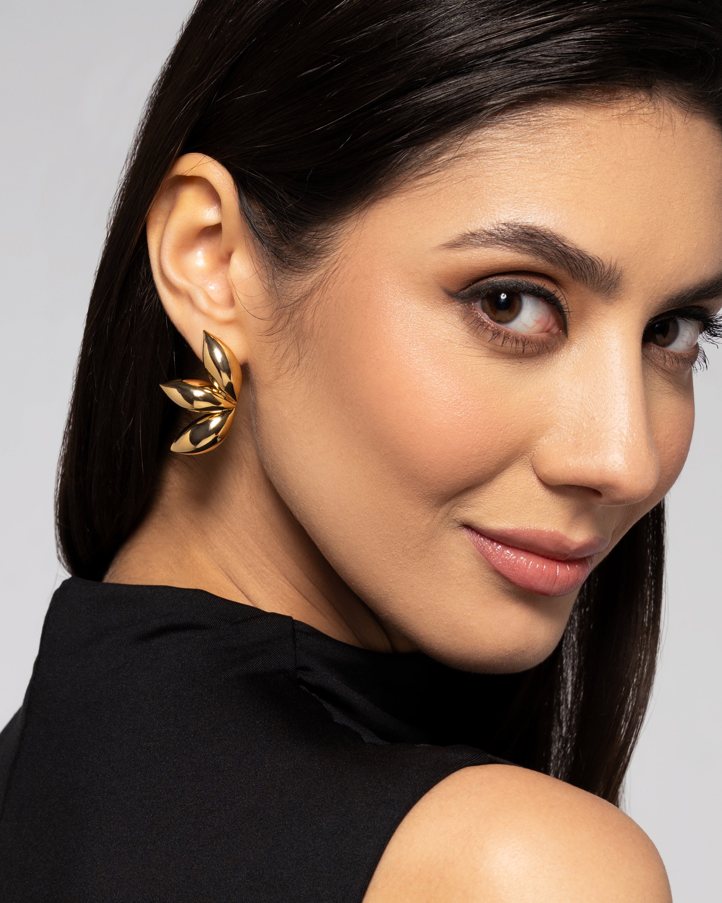 Petal Crest 22K Gold Plated Earrings