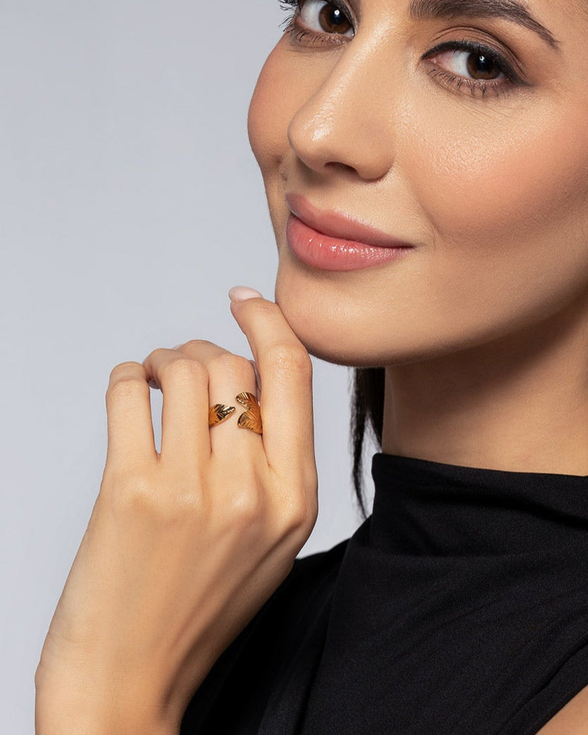 Aurum Leaf 18K Gold Plated Ring
