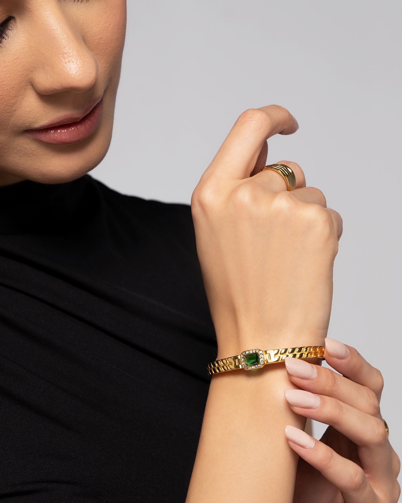 Emerald Royale 18K Gold Plated Bracelet