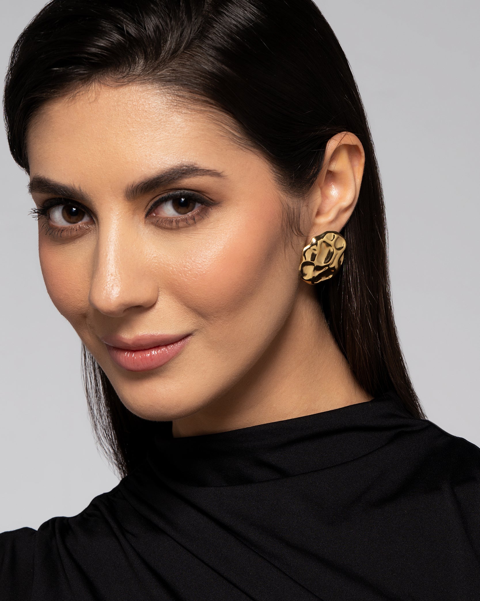 Molten Textured 18K Gold Plated Earrings