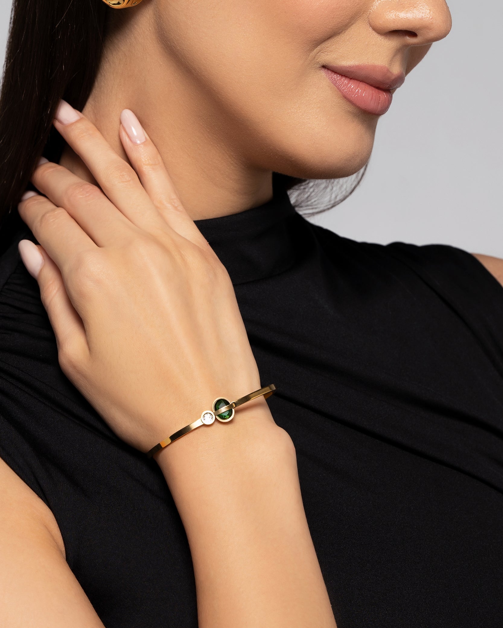 Emerald Orbit 18K Gold Plated Bracelet