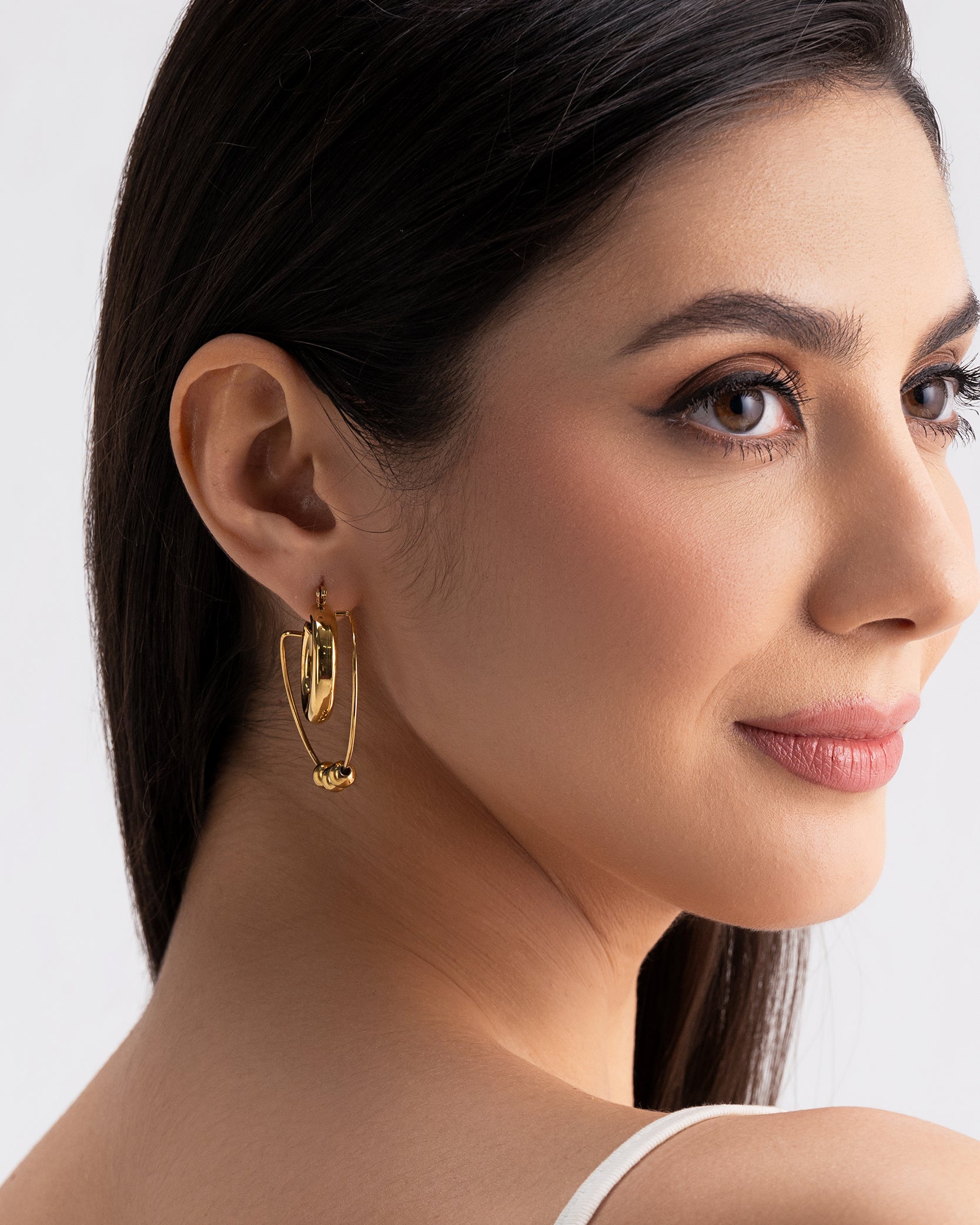 Dual Loop 18K Gold Plated Earrings