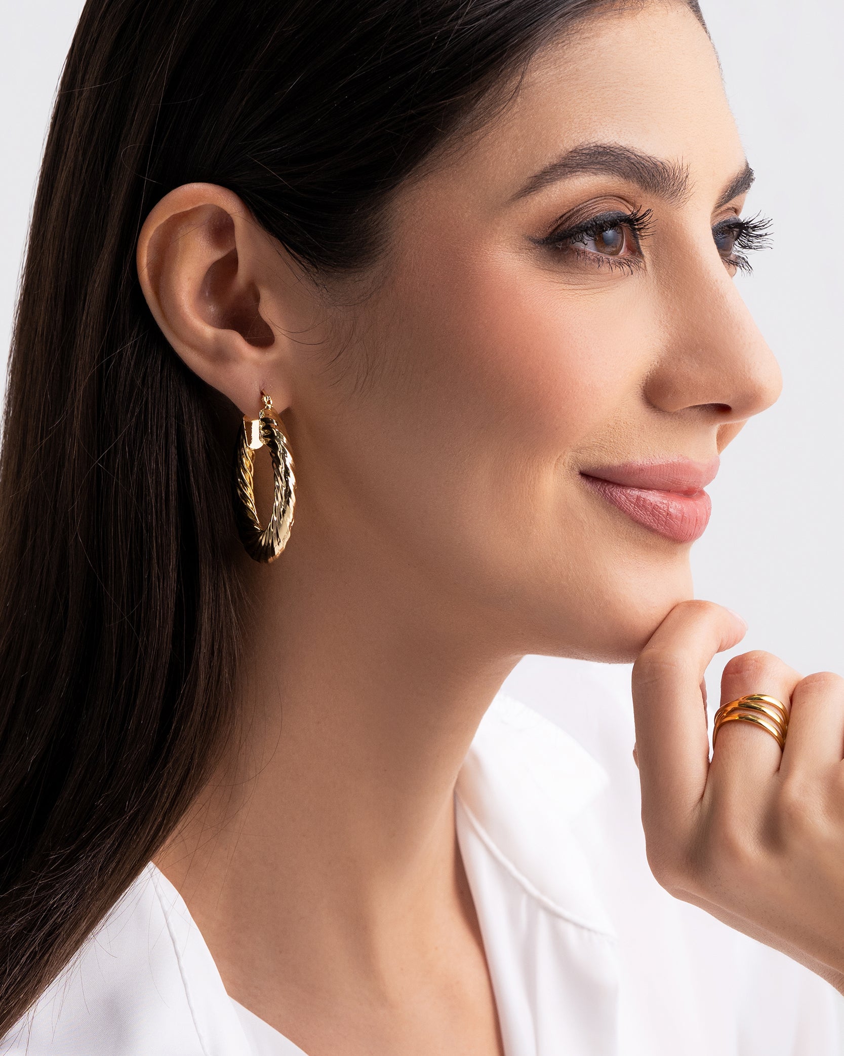 Twisted Chunky 18K Gold Plated Earrings